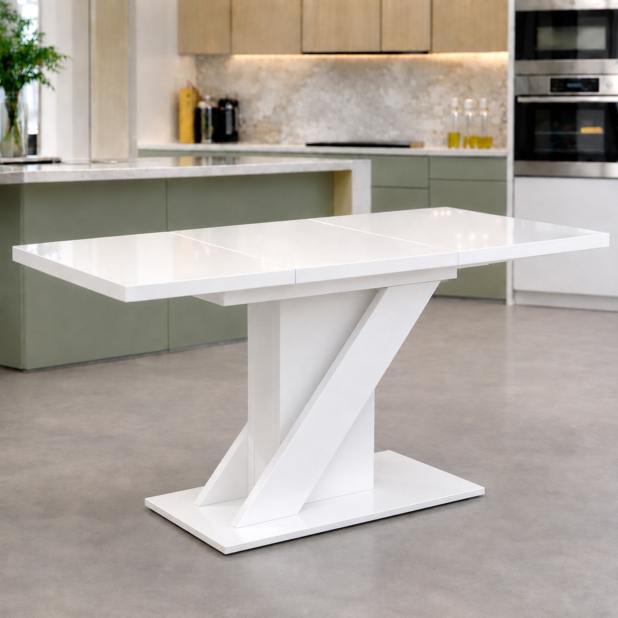 GOODproduct Table de salle à manger »Veneto, Säulentisch, Speisetisch, Küchentisch, ausziehbar bis 160 cm« Place pour jusqu'à 6 personnes, extensible grâce à une rallonge