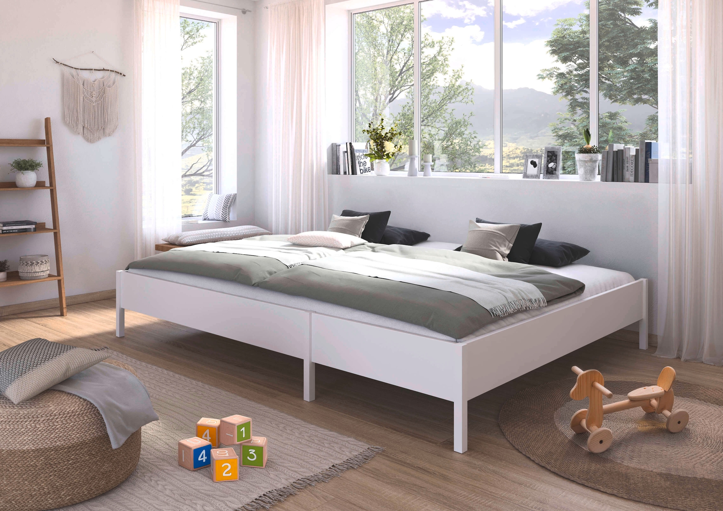 rauch Lit »Familienbett XXL Familiengrösse Ehebett Doppelbett umbaubar« Possibilité flexible de transformation en lits simples,  240x200 cm et 270x200 cm - avec ou sans tête de lit MADE IN GERMANY