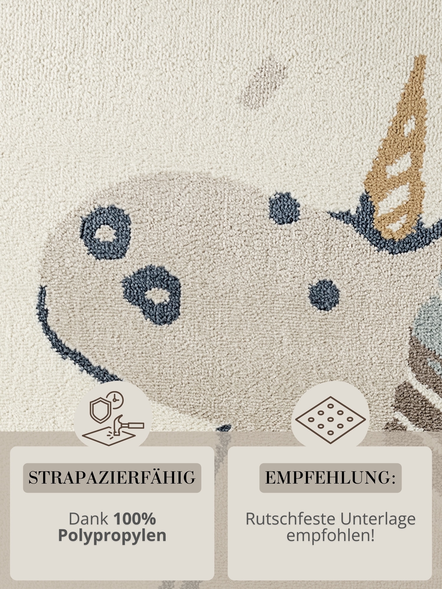 HANSE Home Tapis pour enfants »Einhorn« Rectangulaire 10 mm Höhe Pflegeleicht, Weich, Kinderzimmer, Spielteppich, Spielunterlage