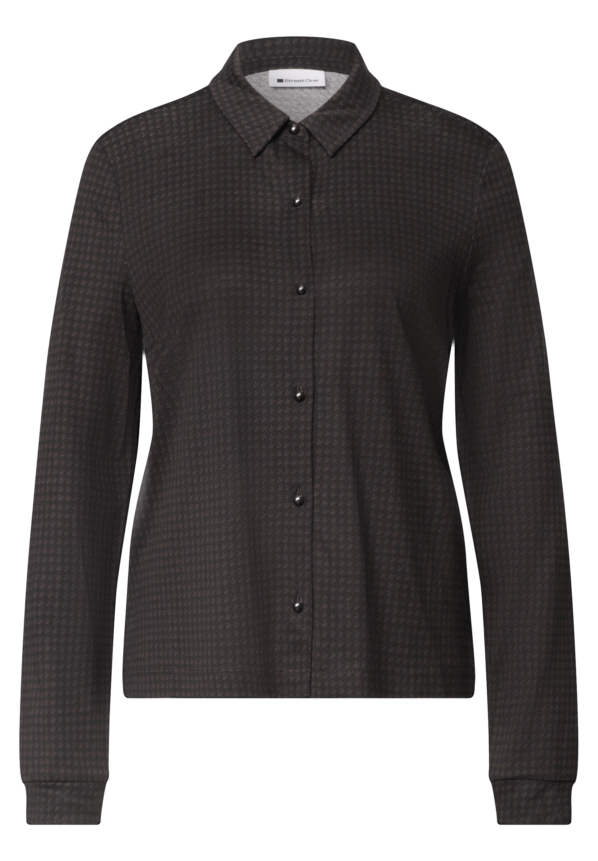 STREET ONE Hemdbluse Langarm Jersey Shirt / Hemdbluse gemustert
