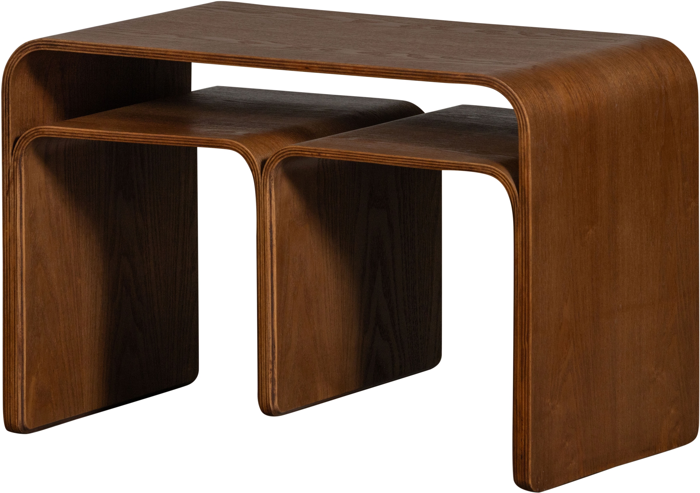 WOOOD Beistelltisch »Frey Plywood mit abgerundeten Ecken multifunktional H40 x B60 x T32 cm« Tragkraft 150 kg, auch seitlich aufstellbar, vollständig montiert