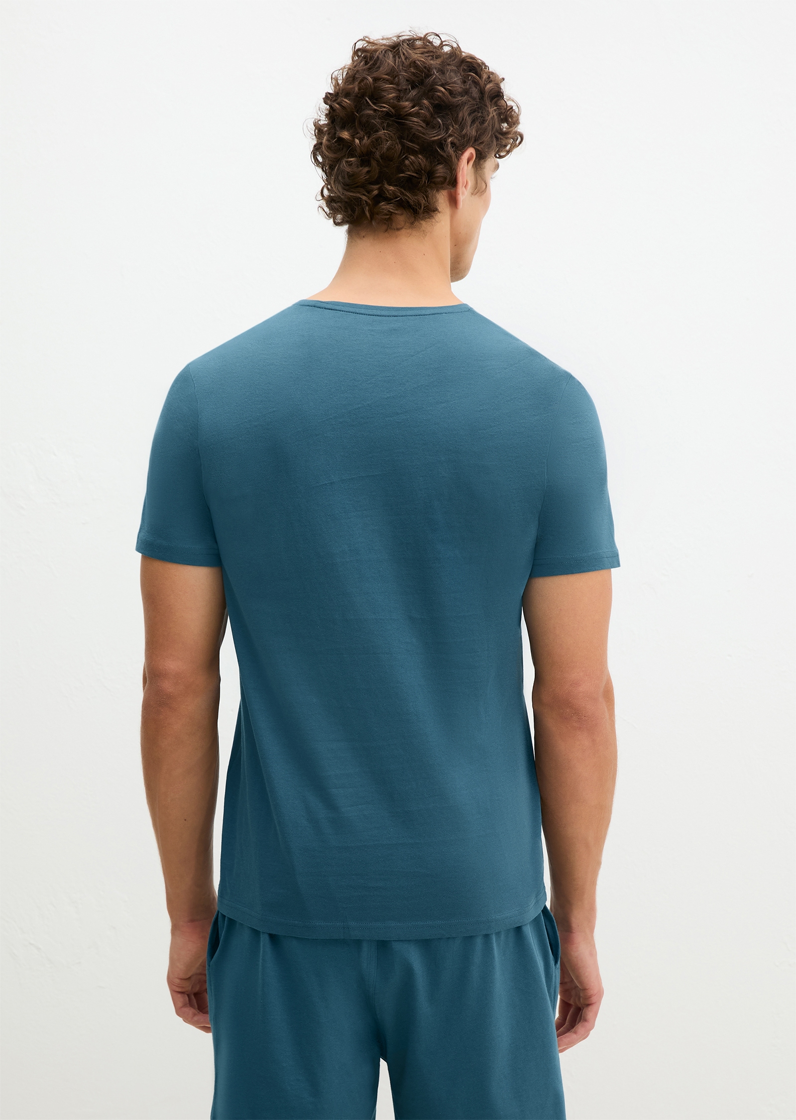 Marc O'Polo Pyjamaoberteil »Mix N Match Cotton« mit V-Neck und kurzem Arm