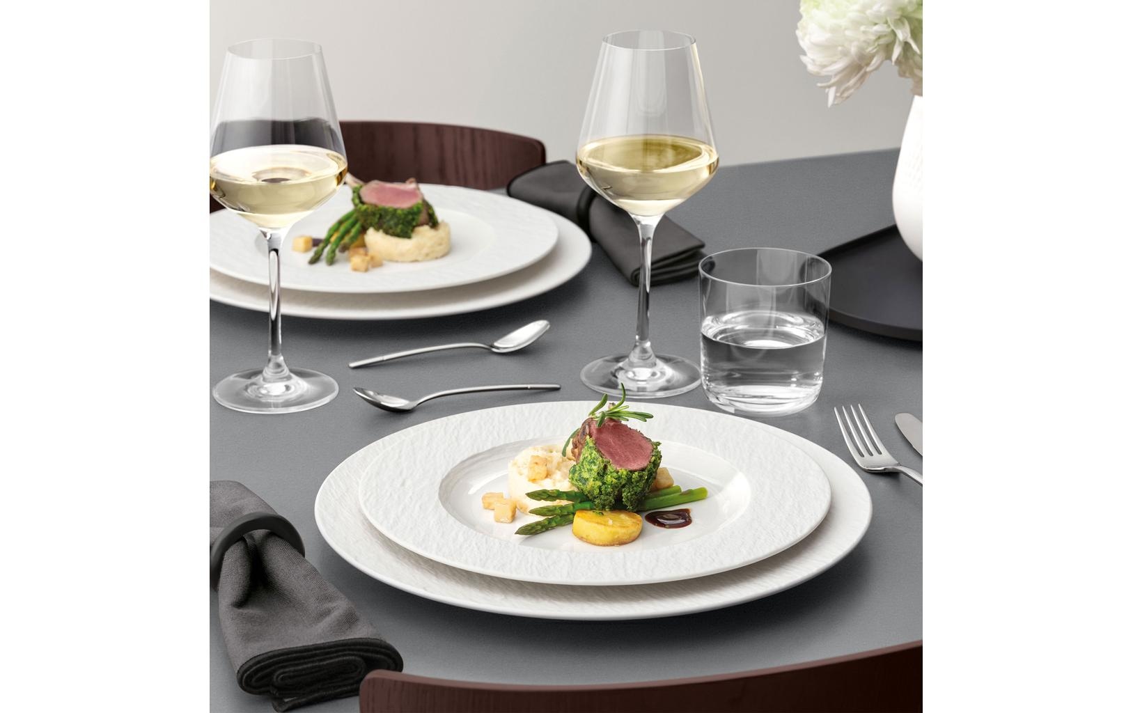 Villeroy & Boch Speiseteller »Manufacture Ice 6 Stück« Moderner Speiseteller aus Premium-Porzellan