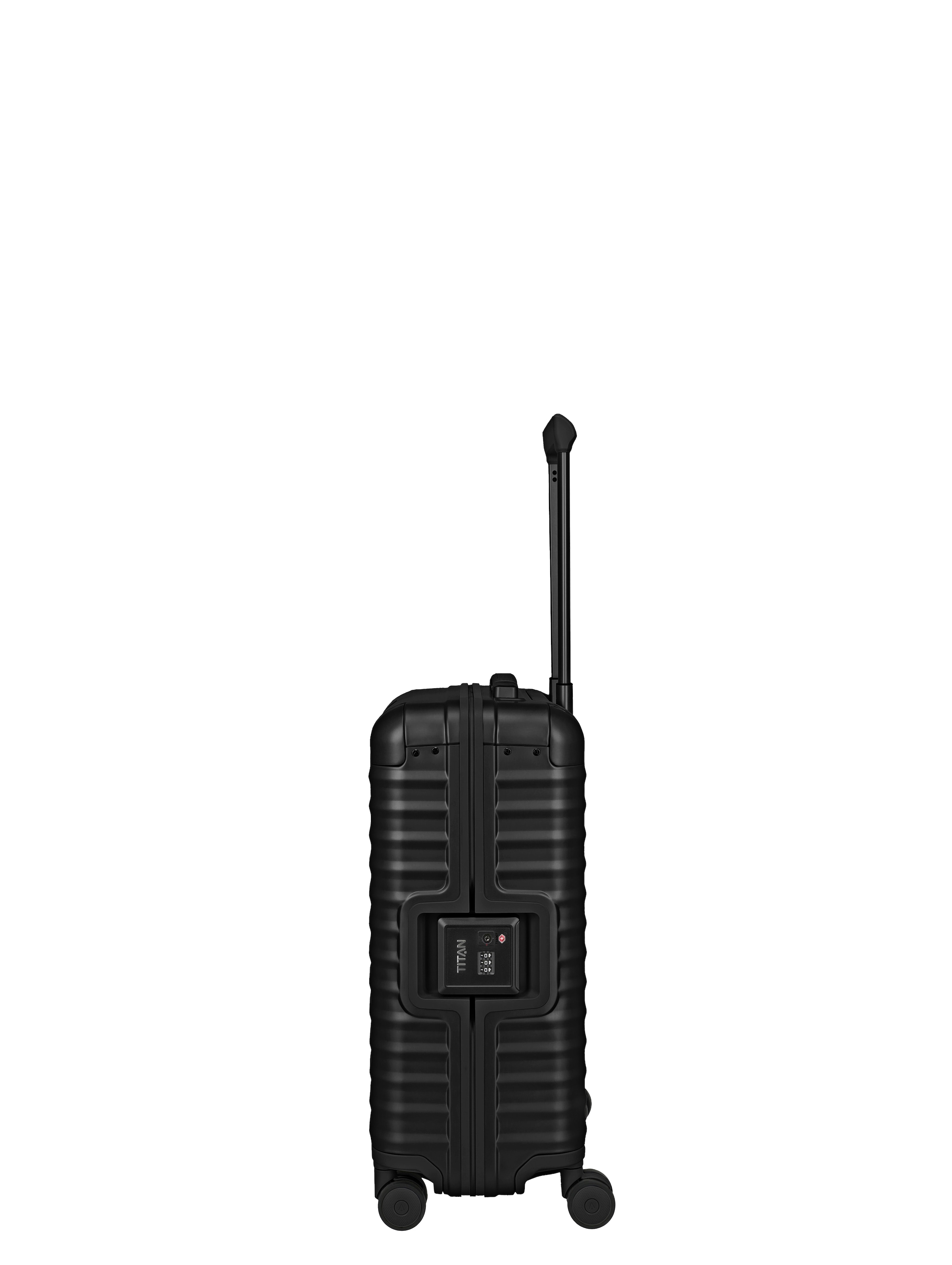 TITAN - Made in Germany Trolley »ETERNITY S23 Aluminium Bordkoffer Made in Germany« 45 l 4 Rollen 100 % aluminium, cadre intelligent et poignées en cuir véritable