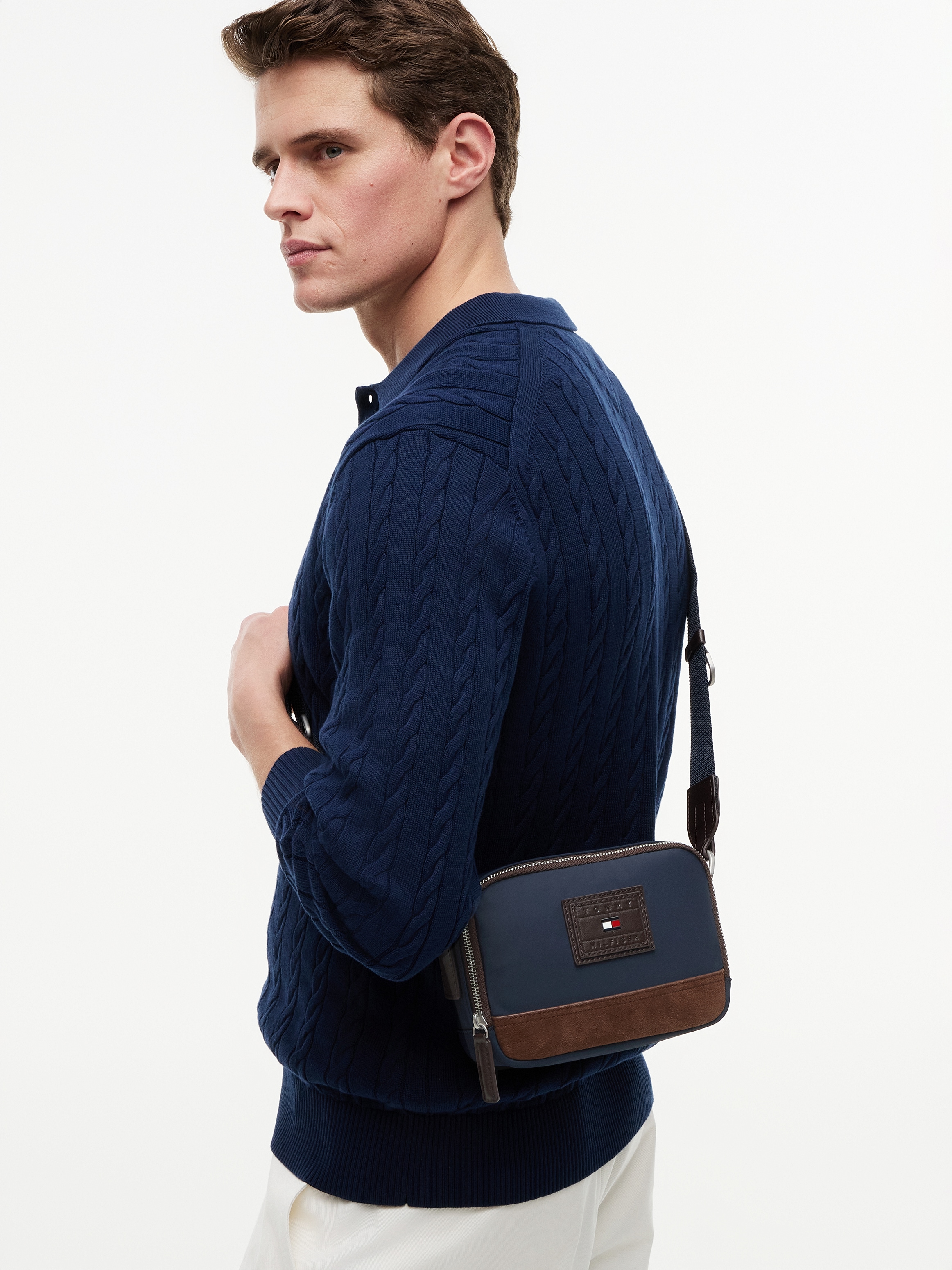 Tommy Hilfiger Sac à bandoulière »TH HERITAGE CAMERA BAG« Sac d'épaule homme, sac bandoulière avec garniture contrastée
