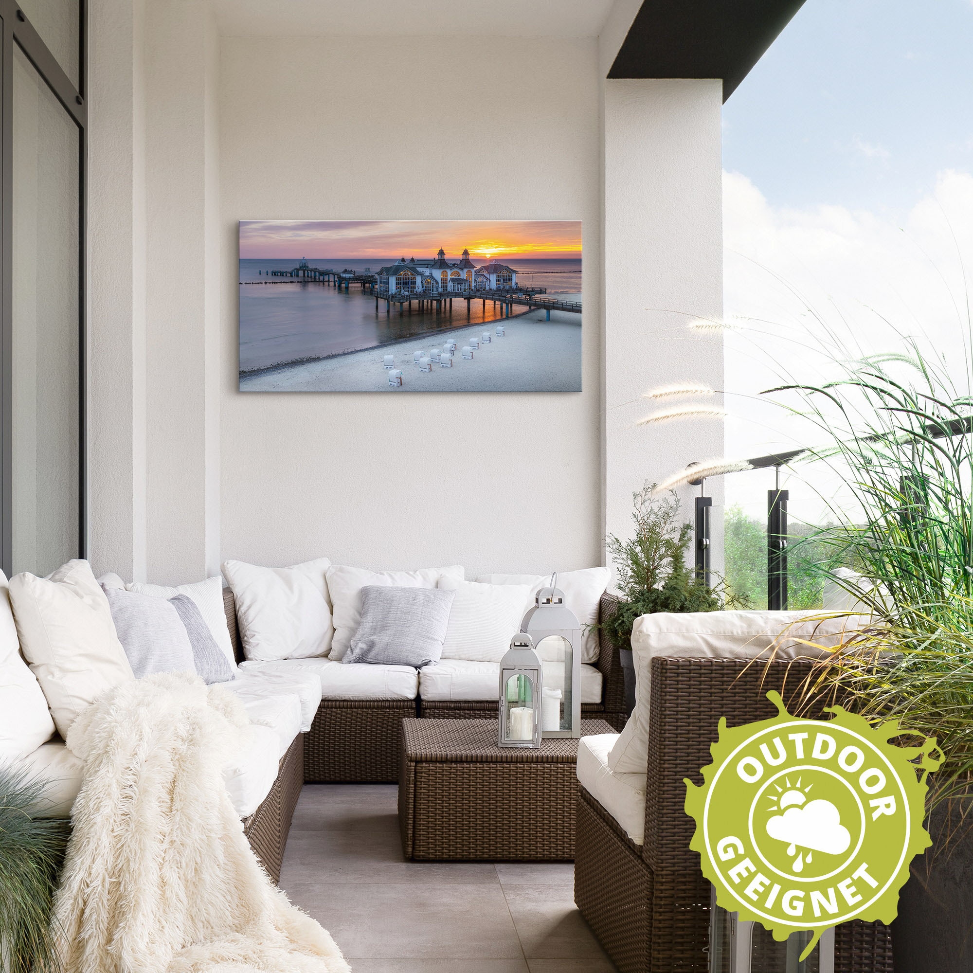 Artland Fresque murale »RÜGEN Seebrücke in Sellin Sonnenaufgang« 1 cuis tlg. als Alubild, Leinwandbild in verschied. Grössen