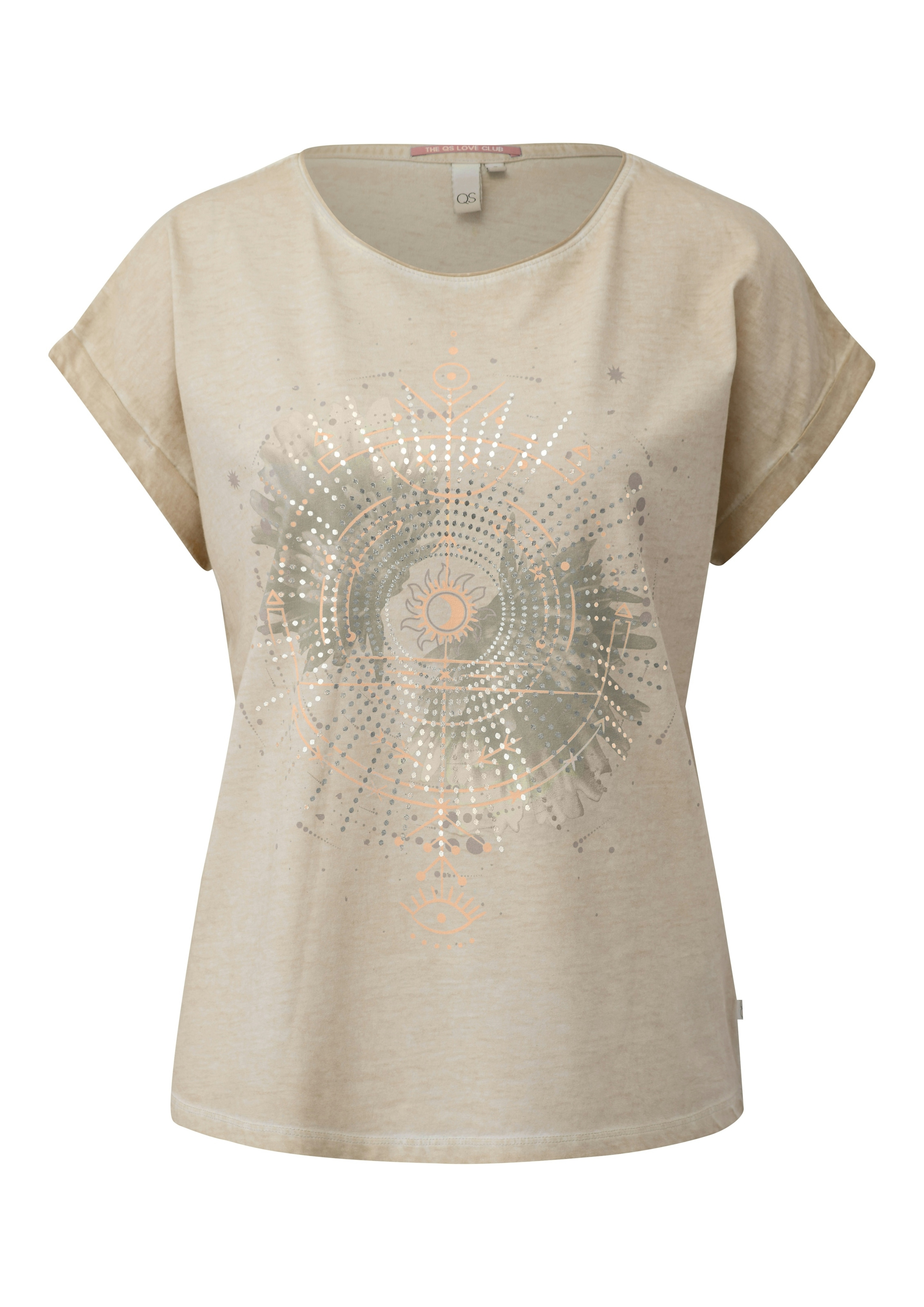 QS Rundhalsshirt mit grossem Print