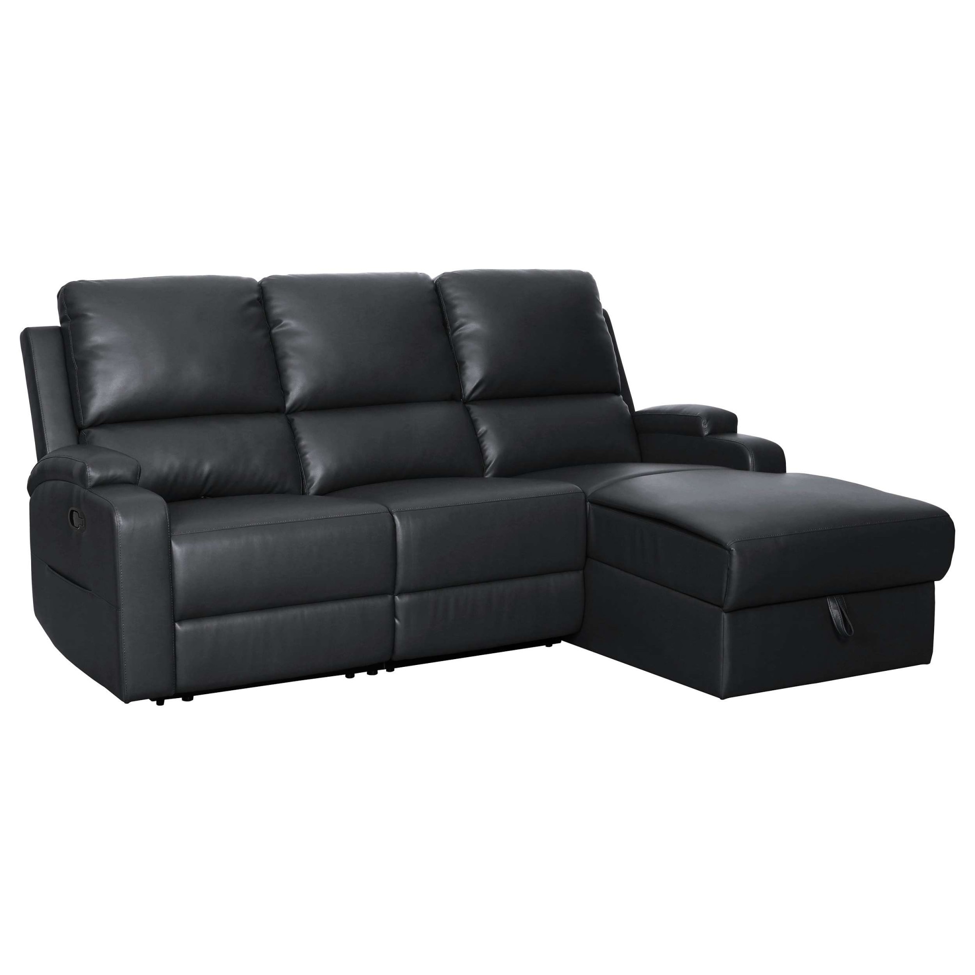 GOODproduct Canapé d'angle »NAPORI Kunstleder, Multimediasofa, L-Form« fonction relax manuelle ou électrique, USB-A pour la version électrique, coffre de rangement
