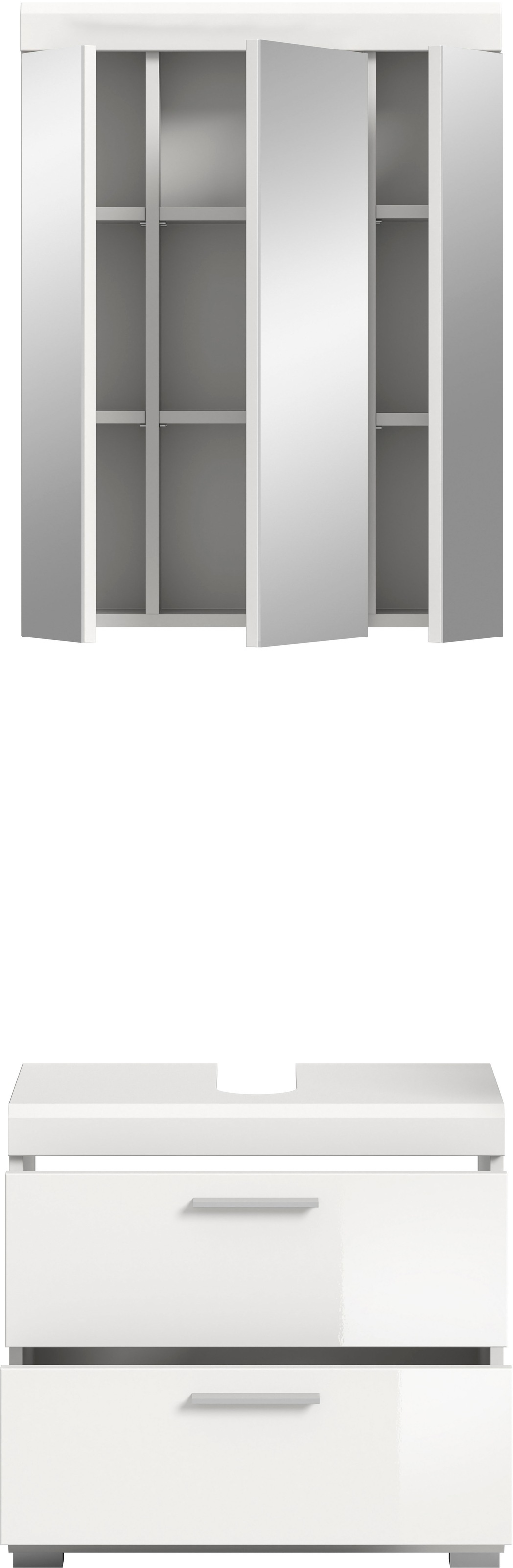 welltime Ensemble de meubles de salle de bain »SIENA, 2 tlg., bestehend aus: Waschbeckenunterschrank, Spiegelschrank« Ensemble, BEST-SELLER !, 2 cuis tlg.