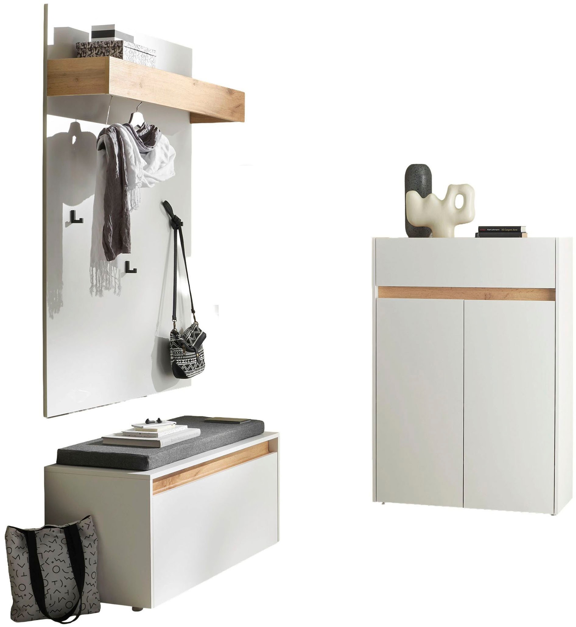 INOSIGN Ensemble de vestiaires »City/Giron, moderne Garderobe, viel Stauraum, ca. 24 Schuhe« Set, 3 cuis tlg.