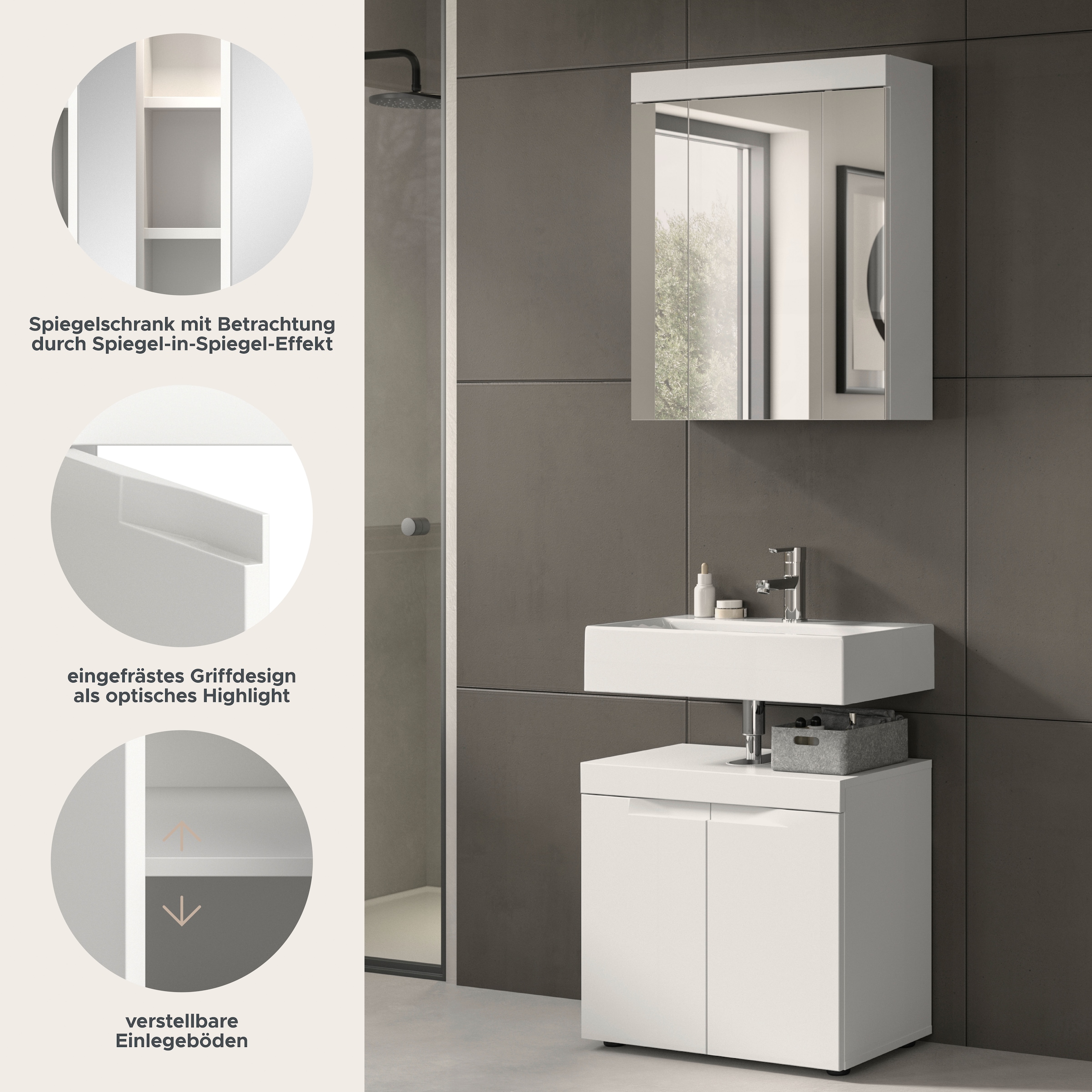 GOODproduct Badmöbel-Set »MAOI, 2-teilige Badkombination, hochwertige MDF Front«