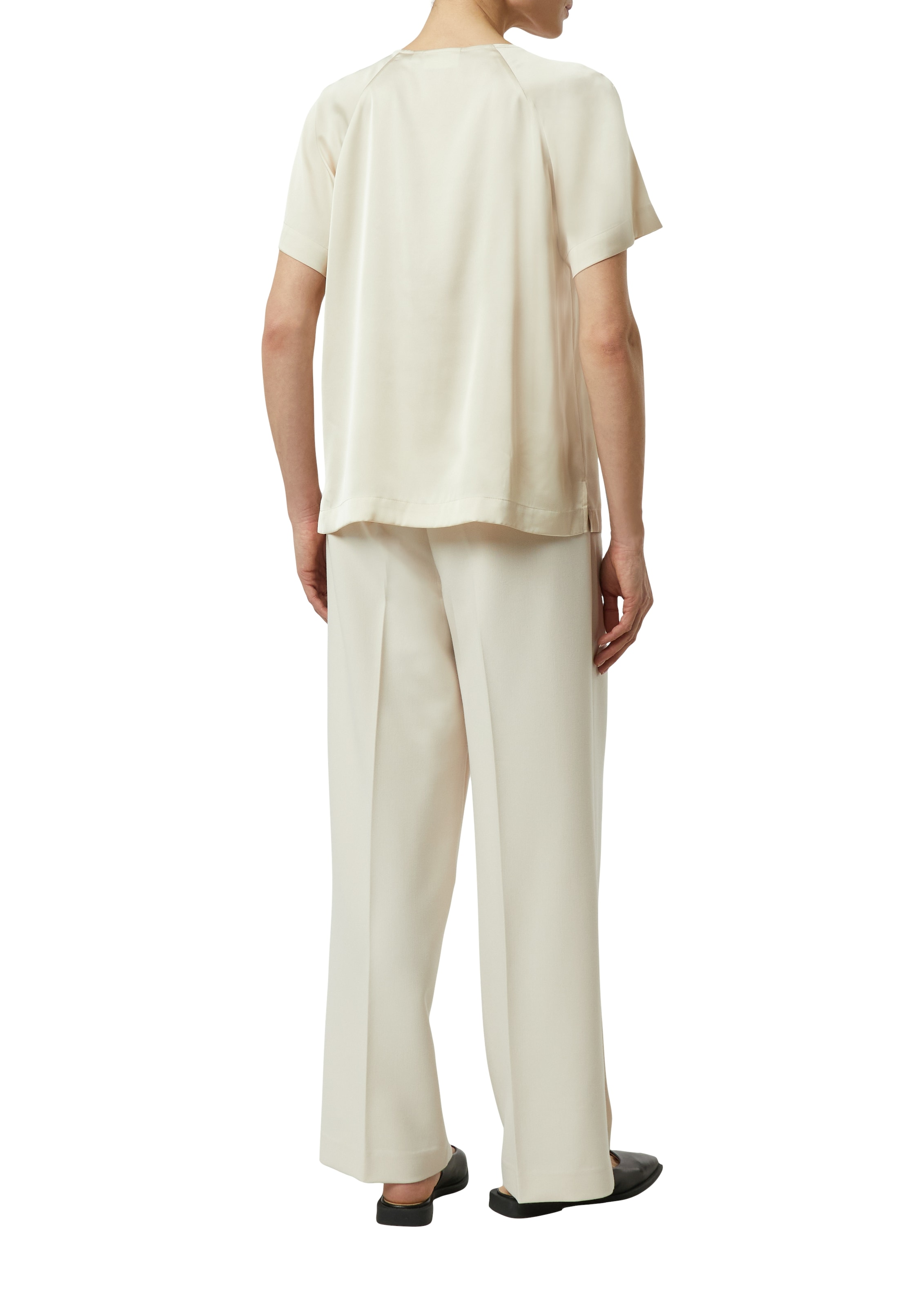 Comma Chemisier à chemise mit gerafftem Kragen und Cut-out