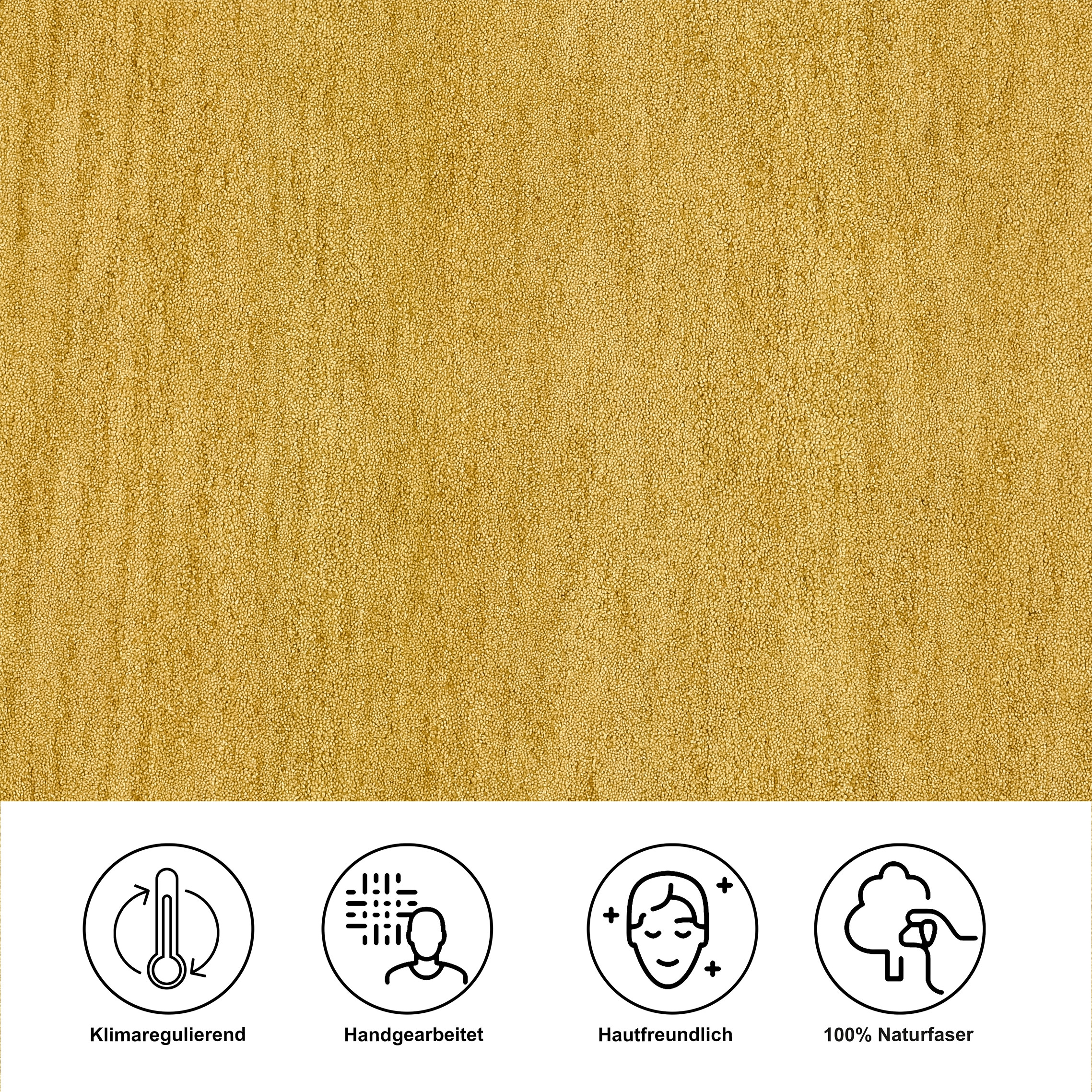 THEKO Bordure de lit »Gabbeh Uni, Handweb Teppich, meliert, reine Wolle« Höhe 14 mm 3 tlg. Bettvorleger, Uni-Farben, handgewebt, Läufer-Set, Schlafzimmer