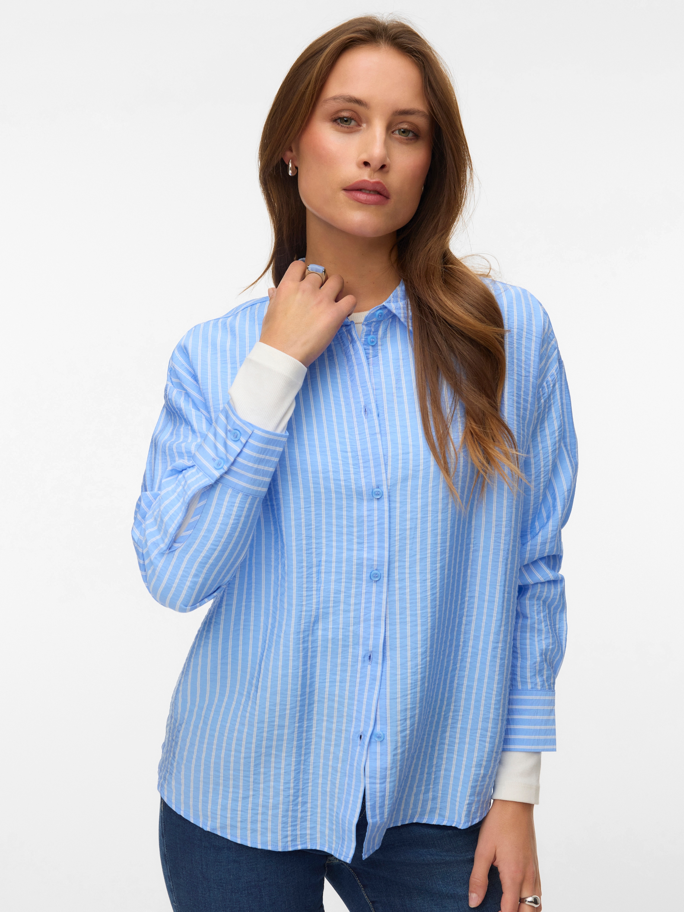 Vero Moda Blouse chemise »VMKAJA LS SHIRT WVN« mit Streifen