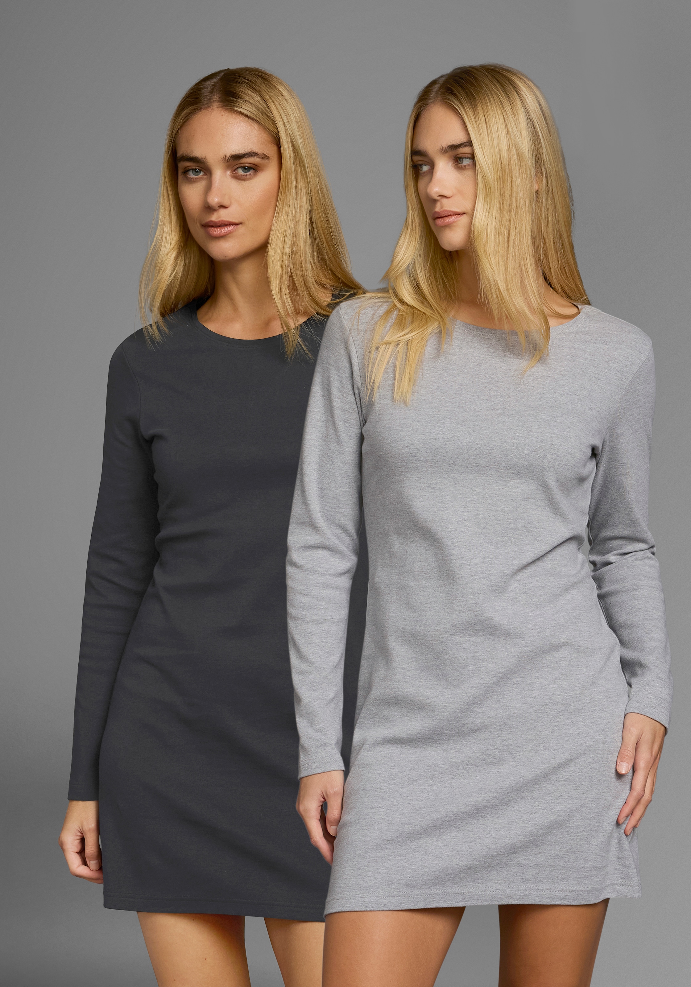 Flashlights Robe en jersey 2-er Pack,  figurbetonter Schnitt,  aus Interlock-Stoff,  langärmlig