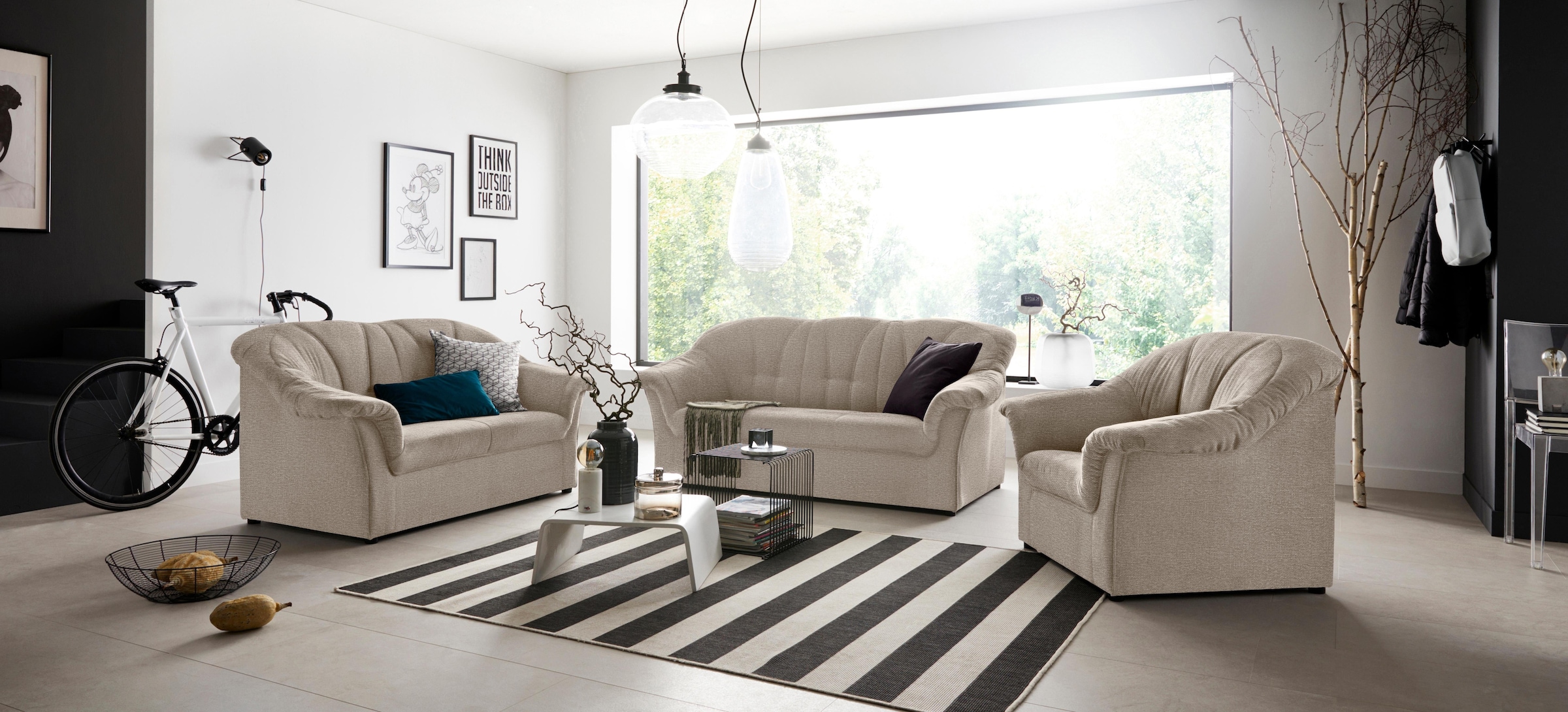 DOMO collection Sessel »Pegnitz zeitlos, elegante Armlehnen, komfortabel«