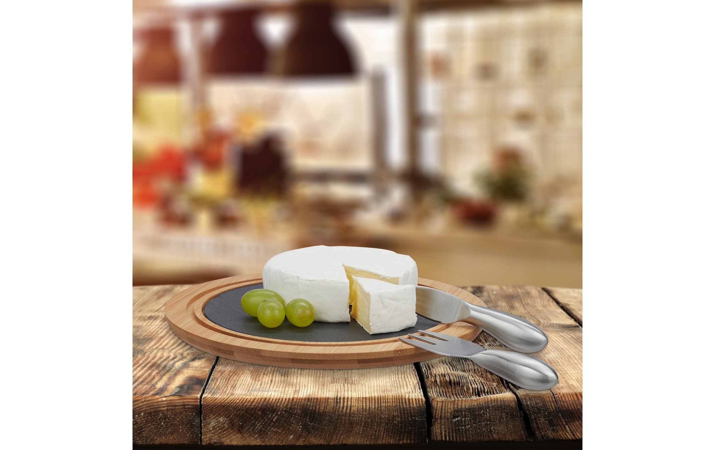 relaxdays Cloche à fromage »mit Besteck 4-teilig«