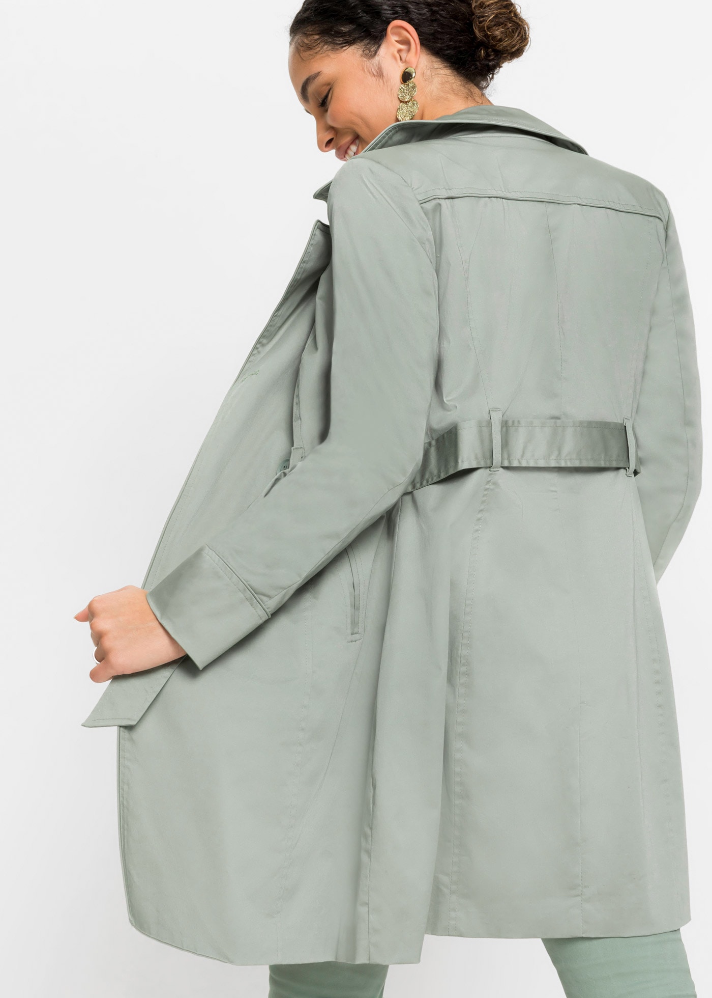 bonprix Trench-coat mit abnehmbarem Bindegürtel, 2-Reiher
