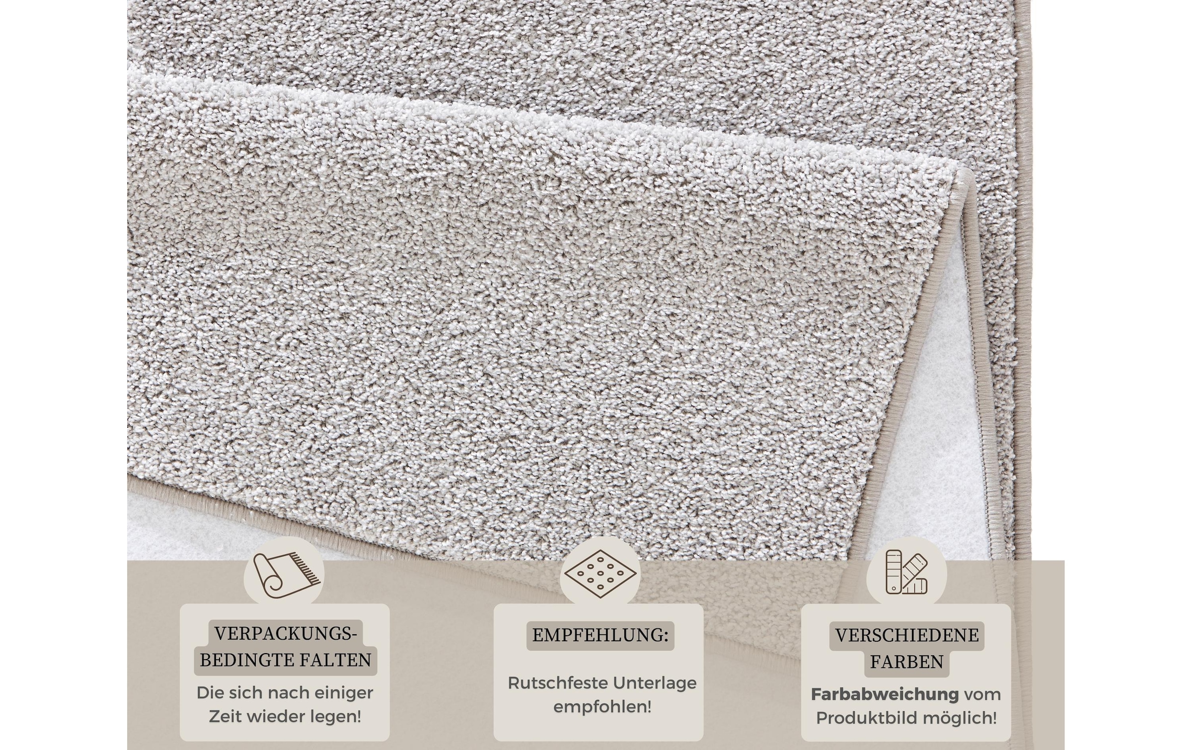 HANSE Home Teppich »Pure 100  Kurzflor« rechteckig 13 mm Höhe Kurzflor, uni, umkettelt, Läufer, Wohnzimmer, Kinderzimmer, Flur