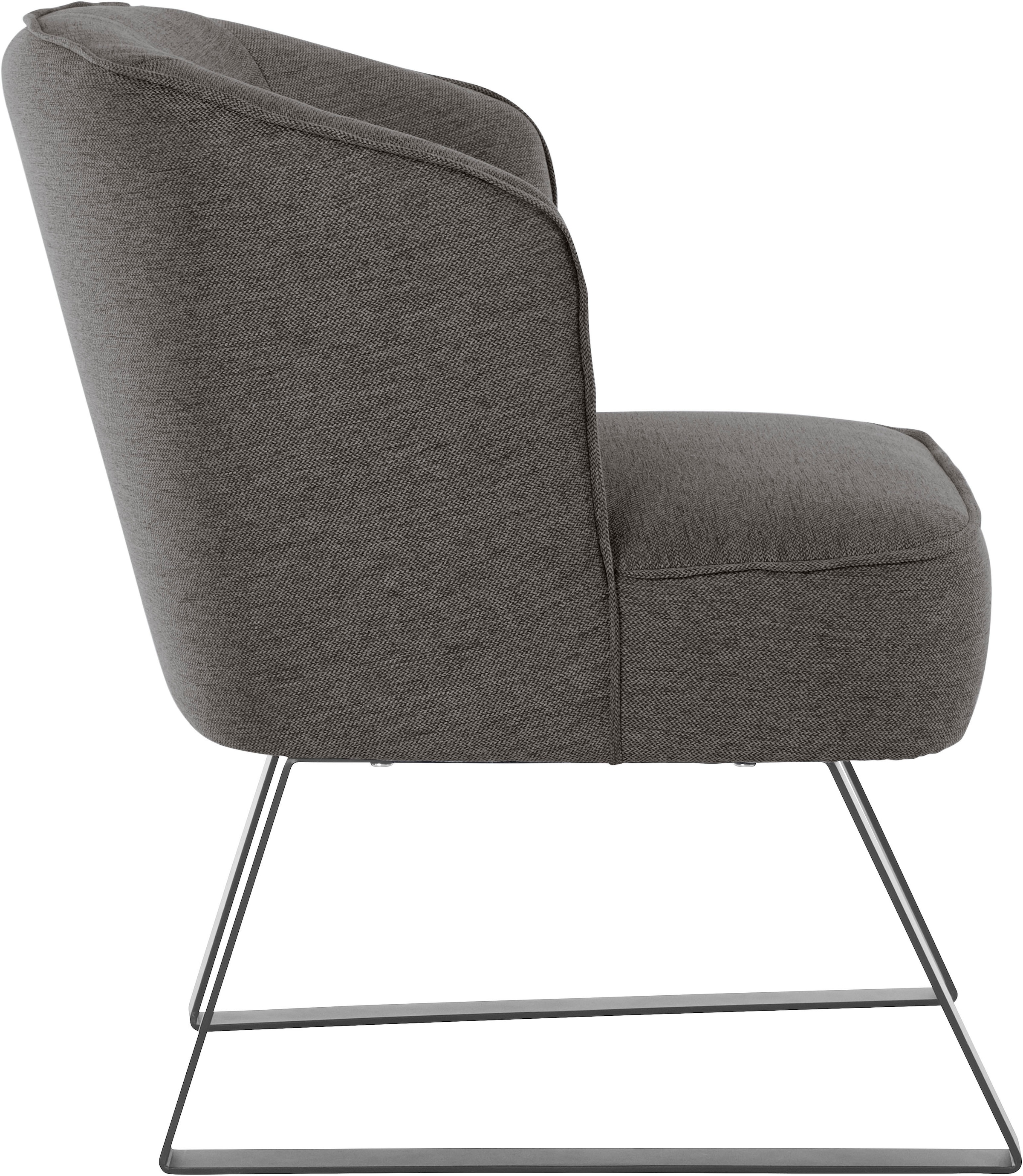 exxpo - sofa fashion Sessel »Americano, Loungesessel« mit Keder und Metallfüssen, Bezug in verschiedenen Qualitäten, 1 Stck.