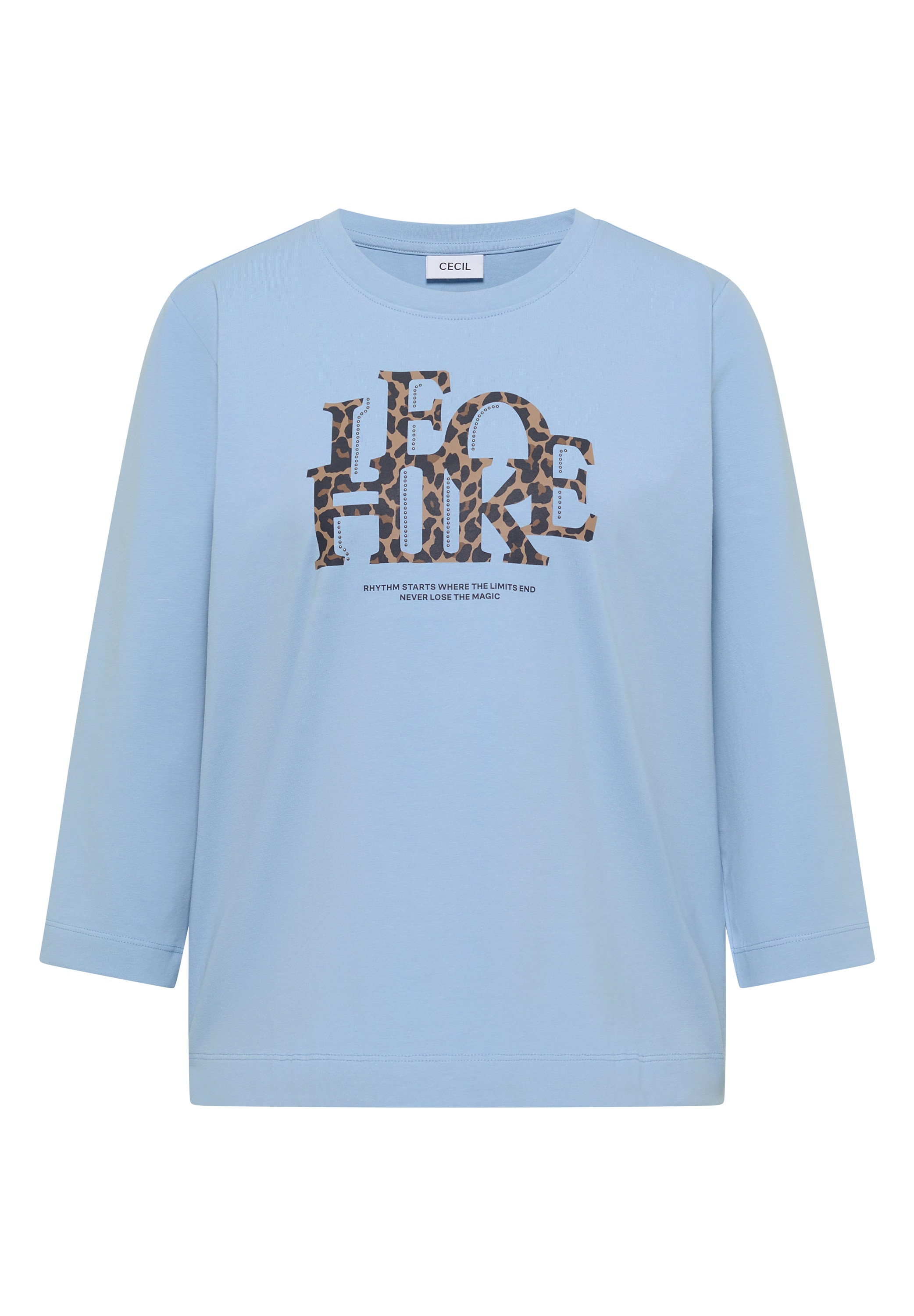 Cecil T-shirt à manches 3/4 avec une part d'élasthanne, imprimé motif animalier, col rond