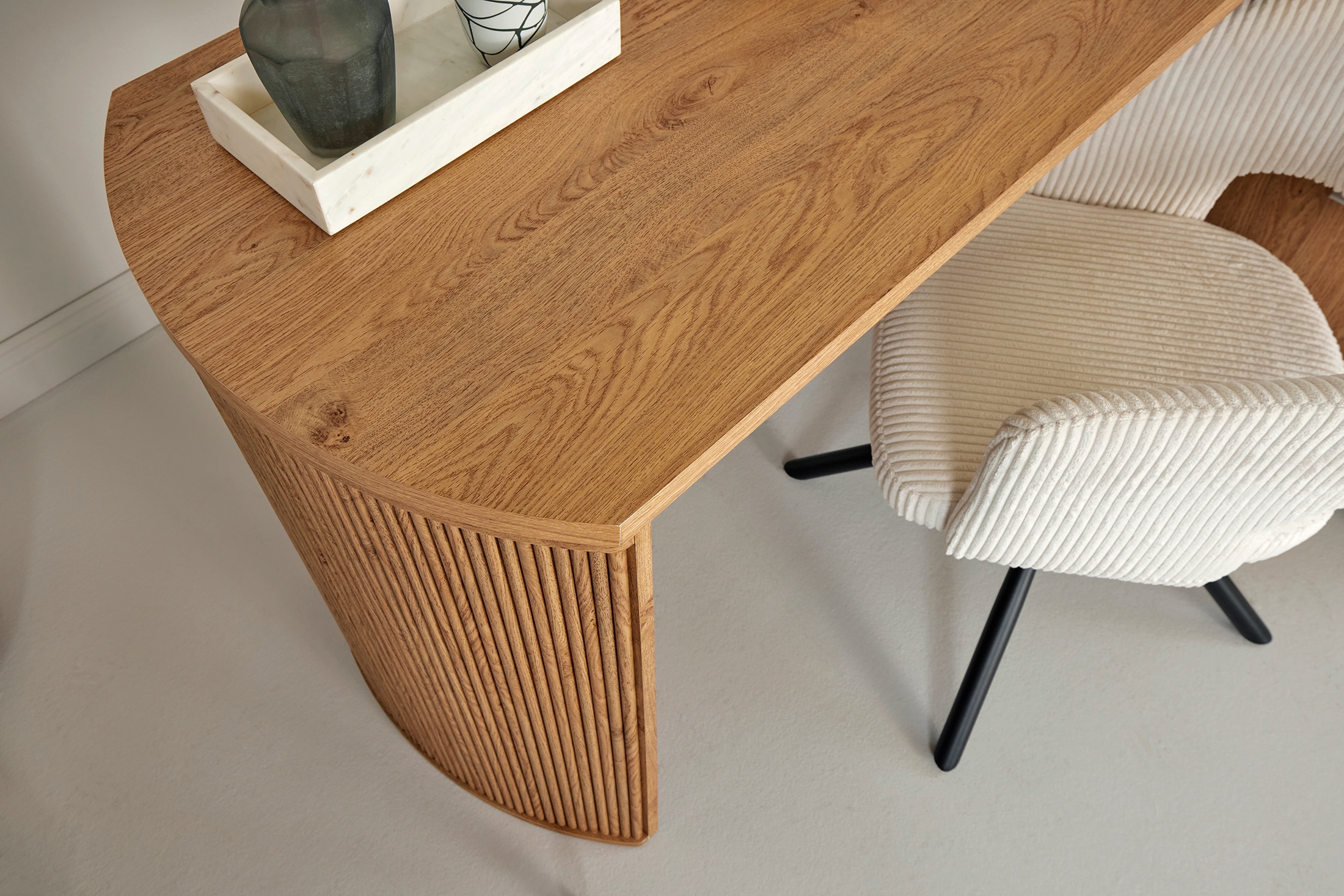 Jahnke Bureau d'angle »MOON C 150 E« 1 cuis tlg. montage réversible, espace de rangement & passage de câbles, largeur 150 cm