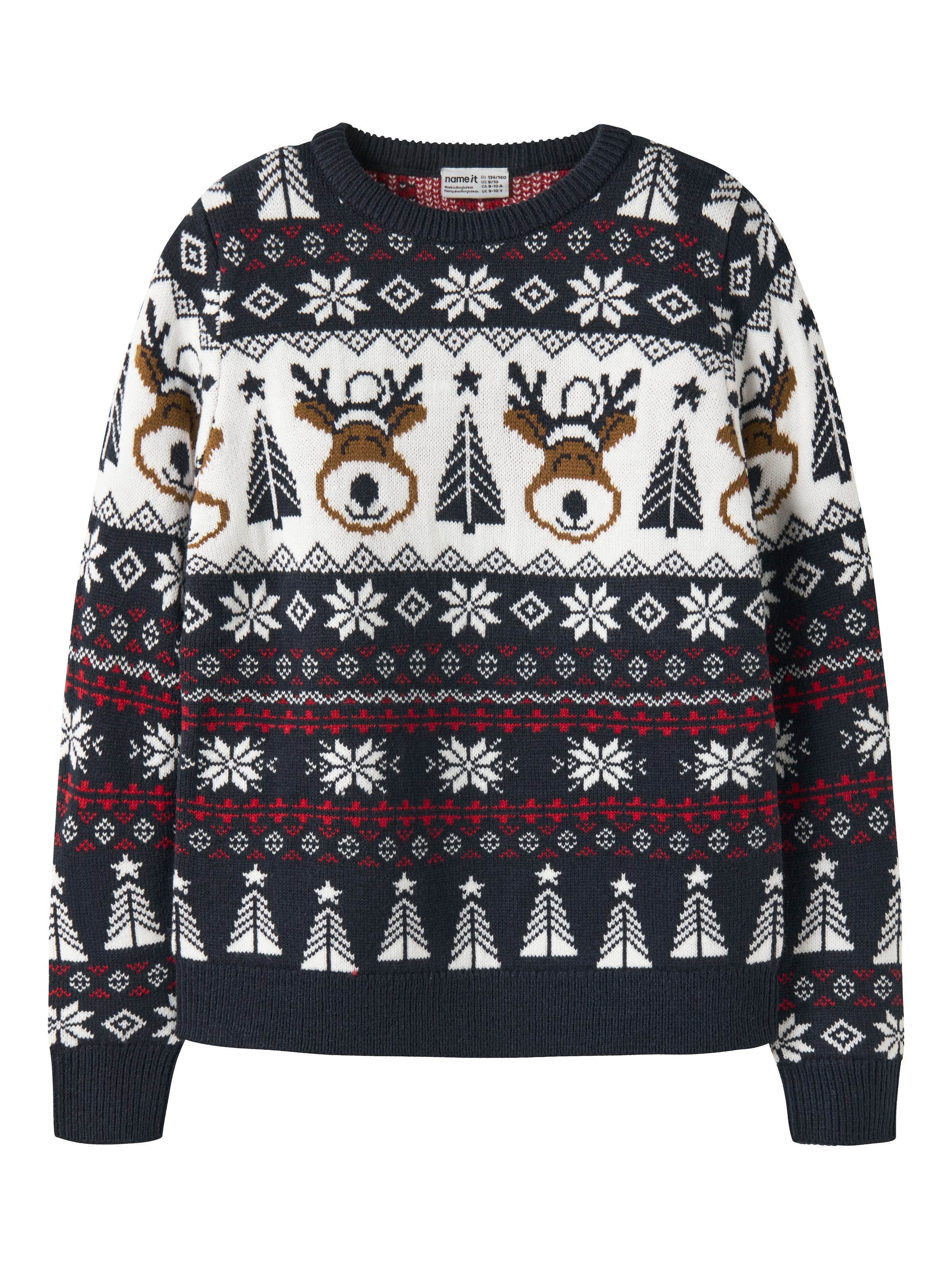Name It Pull de Noël »NKNRISMAS LS KNIT COT« coton, motif tricoté de Noël