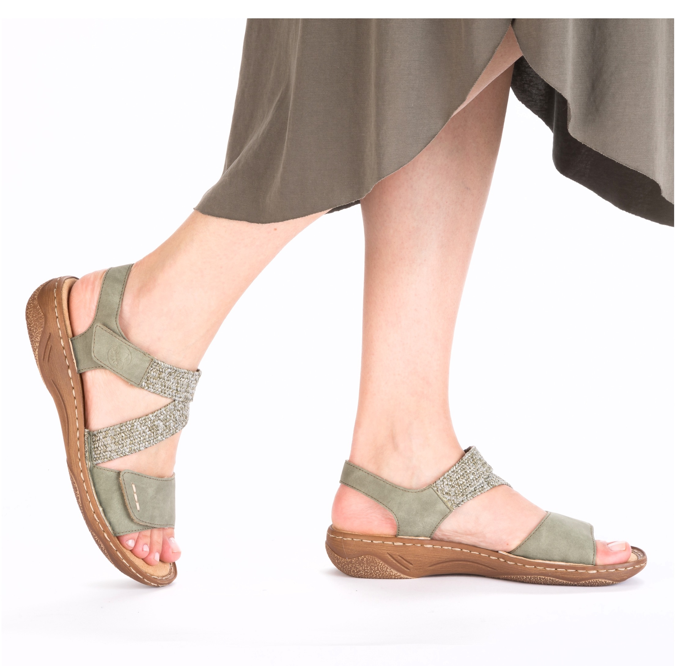 Rieker Sandale  Sommerschuh, Riemchensandale, Sandalette mit Klettverschlüsse