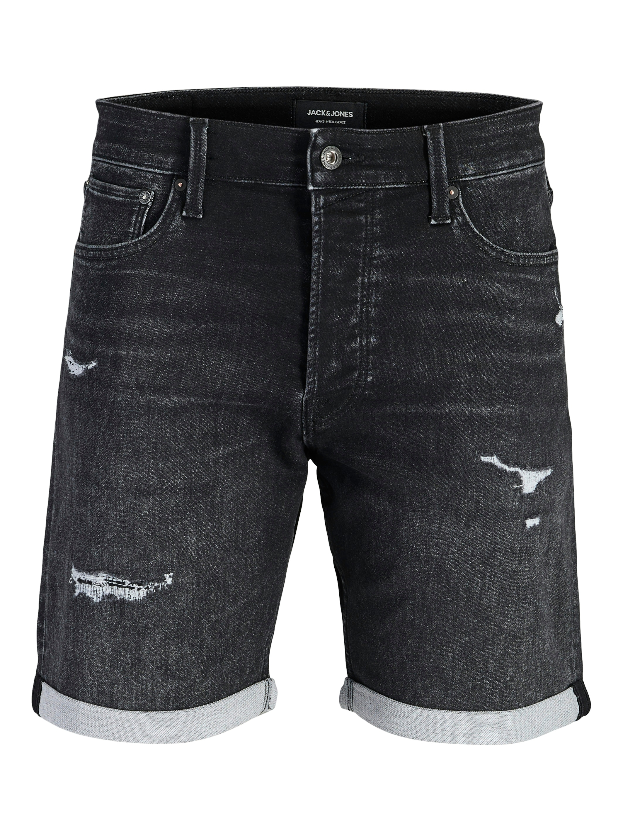 Jack & Jones Short »JJIRICK JJICON I.K. SHORTS GE 066 SN«  mélange de coton avec stretch, coupe régulière, effets déchirés