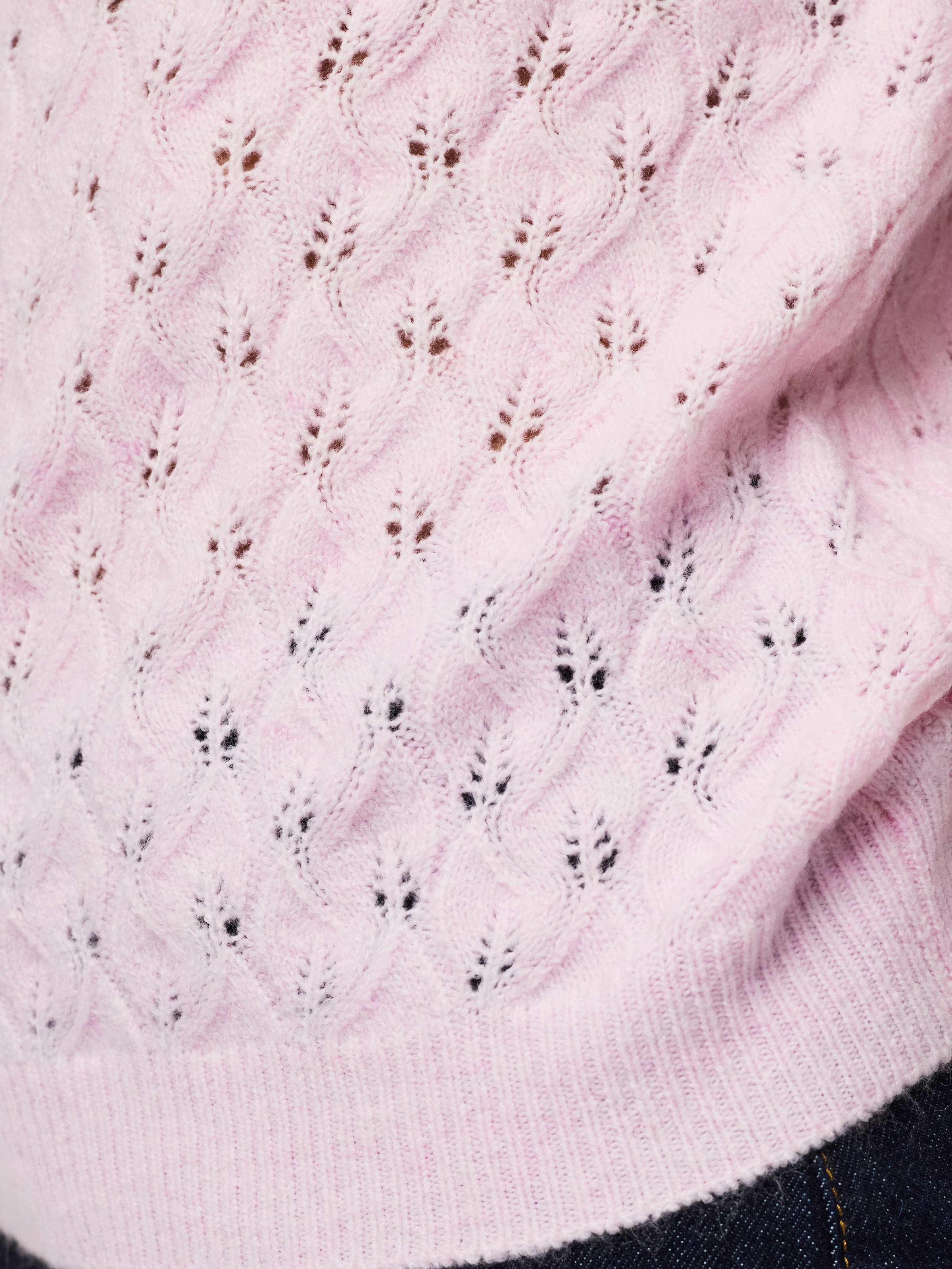 pieces Pull en tricot »PCLELOU SS O-NECK KNIT NOOS BC« mit Ajourmuster