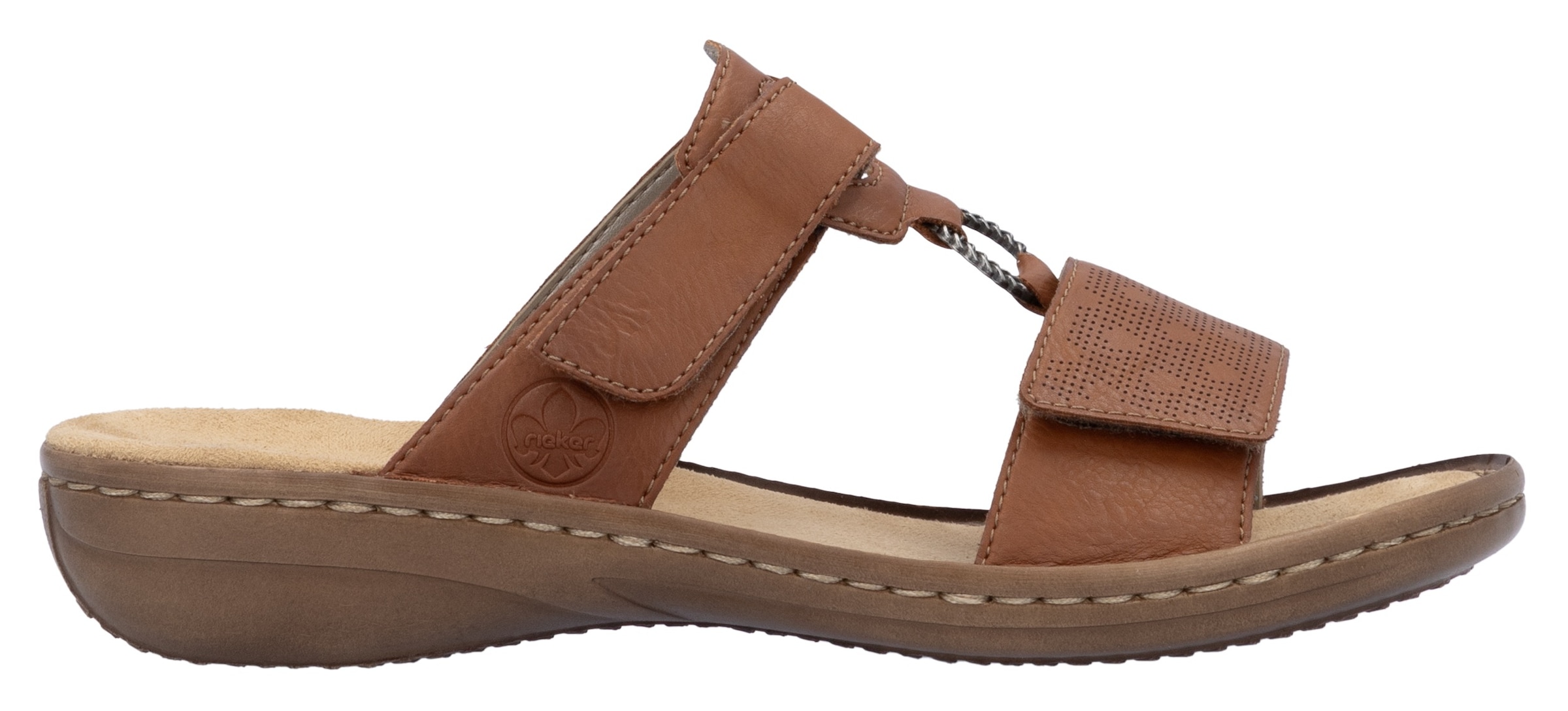 Rieker Pantolette  Sommerschuh, Strandschuh, Klettschuh mit Perforation
