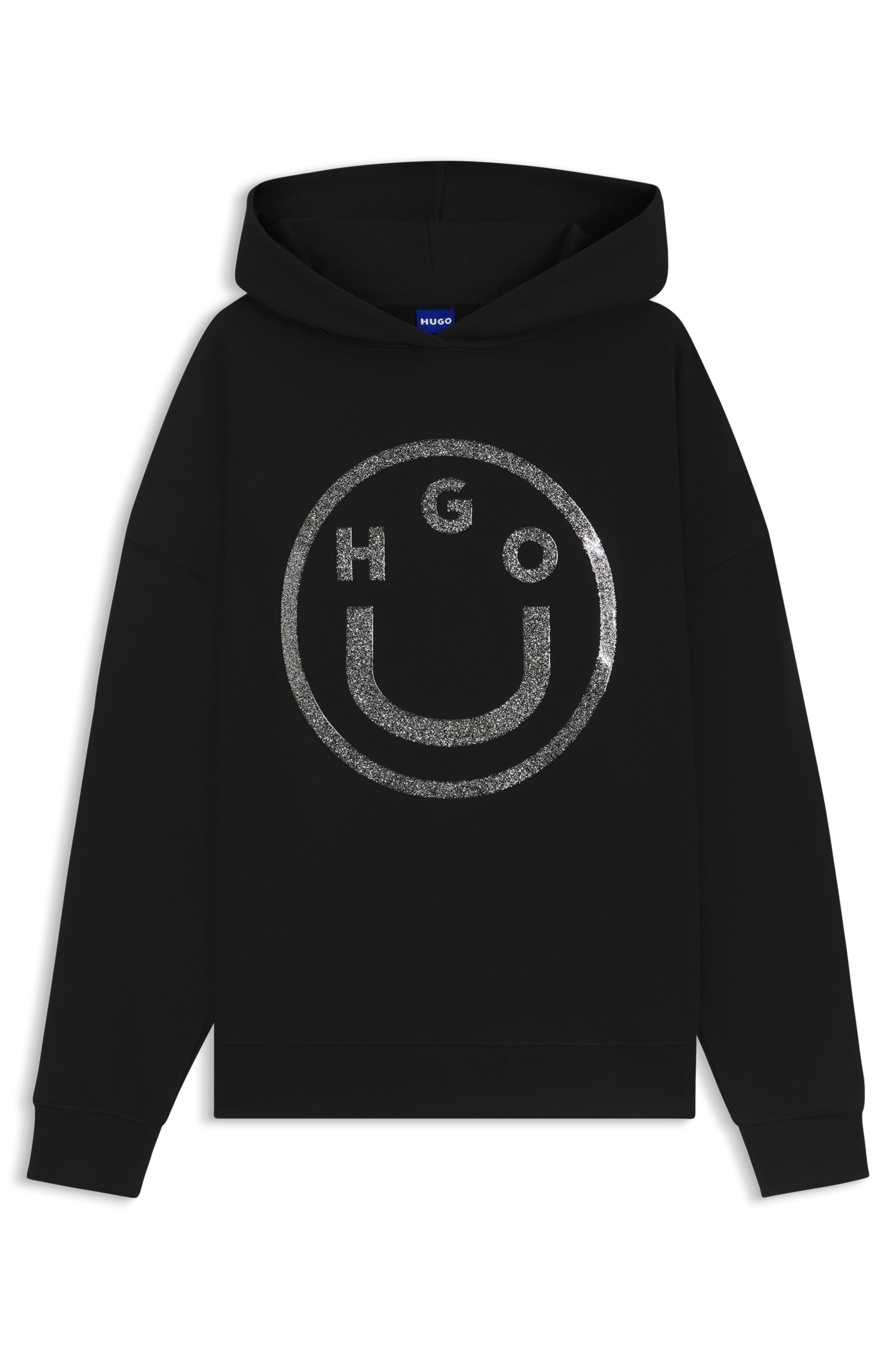 HUGO Blue Hoodie »Dolasa«, Relaxed Fit, mit glänzendem Frontprint
