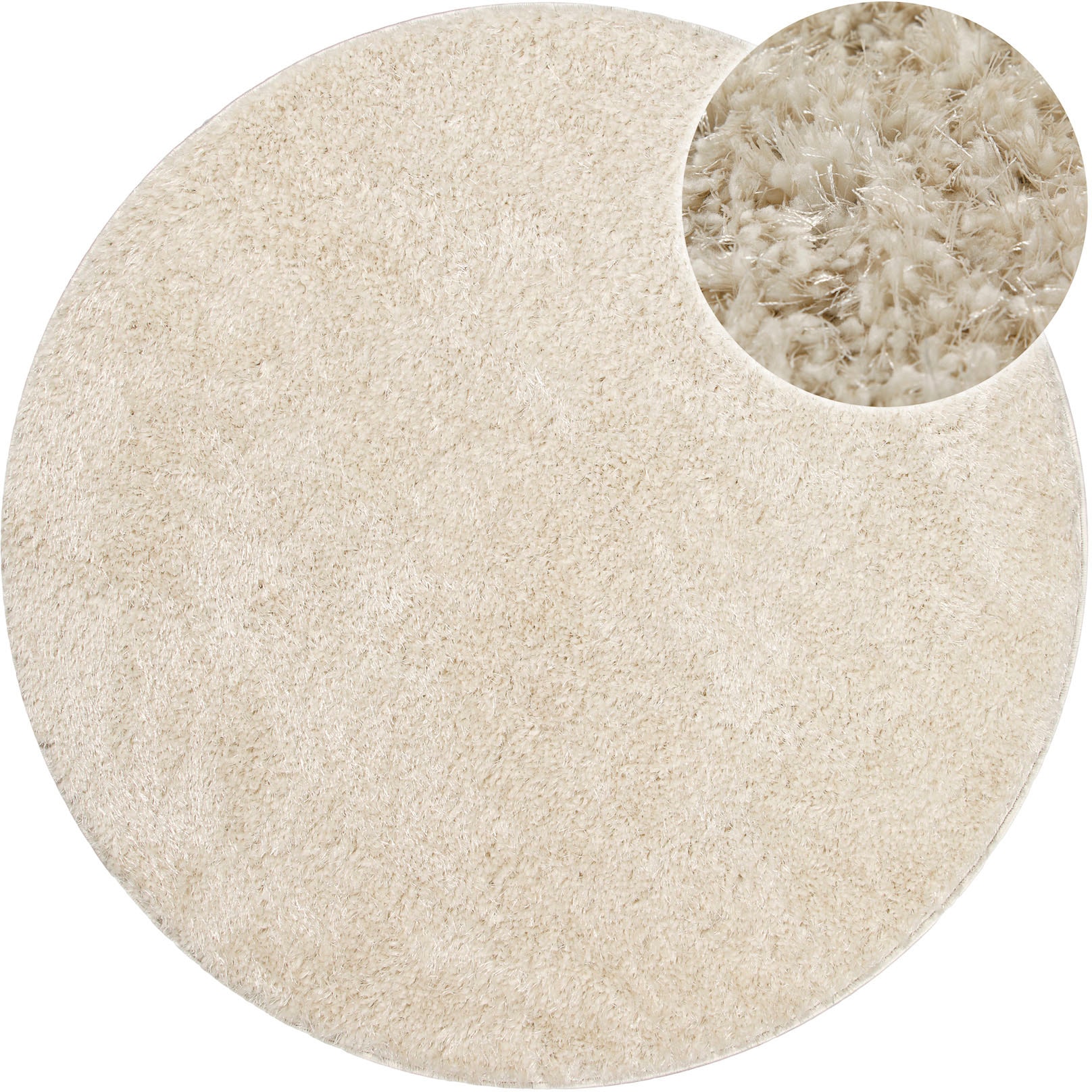 GOODproduct Hochflor-Teppich »Nickolas« rund 30 mm Höhe Langflor, Shaggy, weicher Hochflor, uni farben, mit Glanz, Wohnzimmer