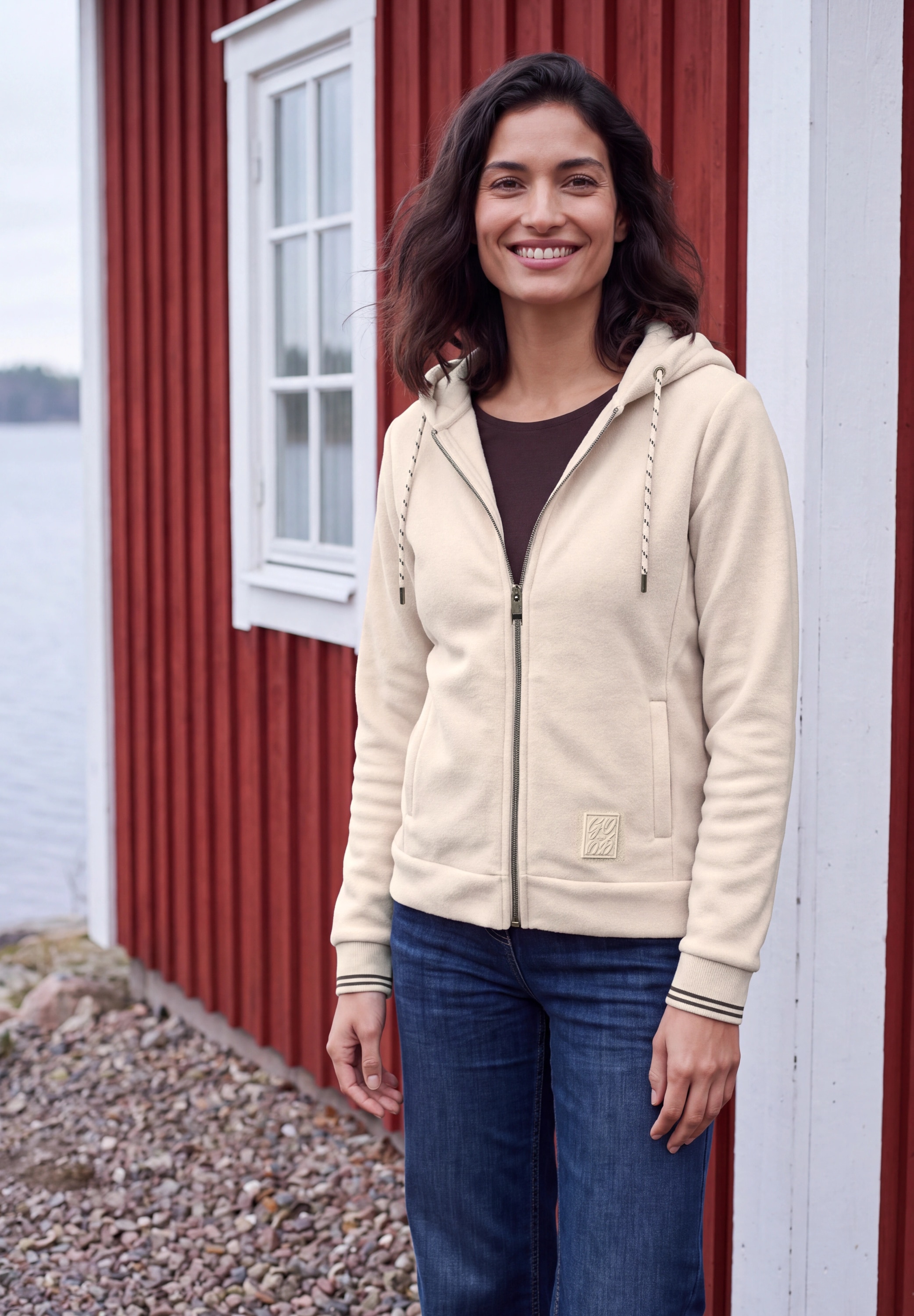 Cecil Fleecejacke mit Kapuze Langarm Fleece Jacke mit Kapuze