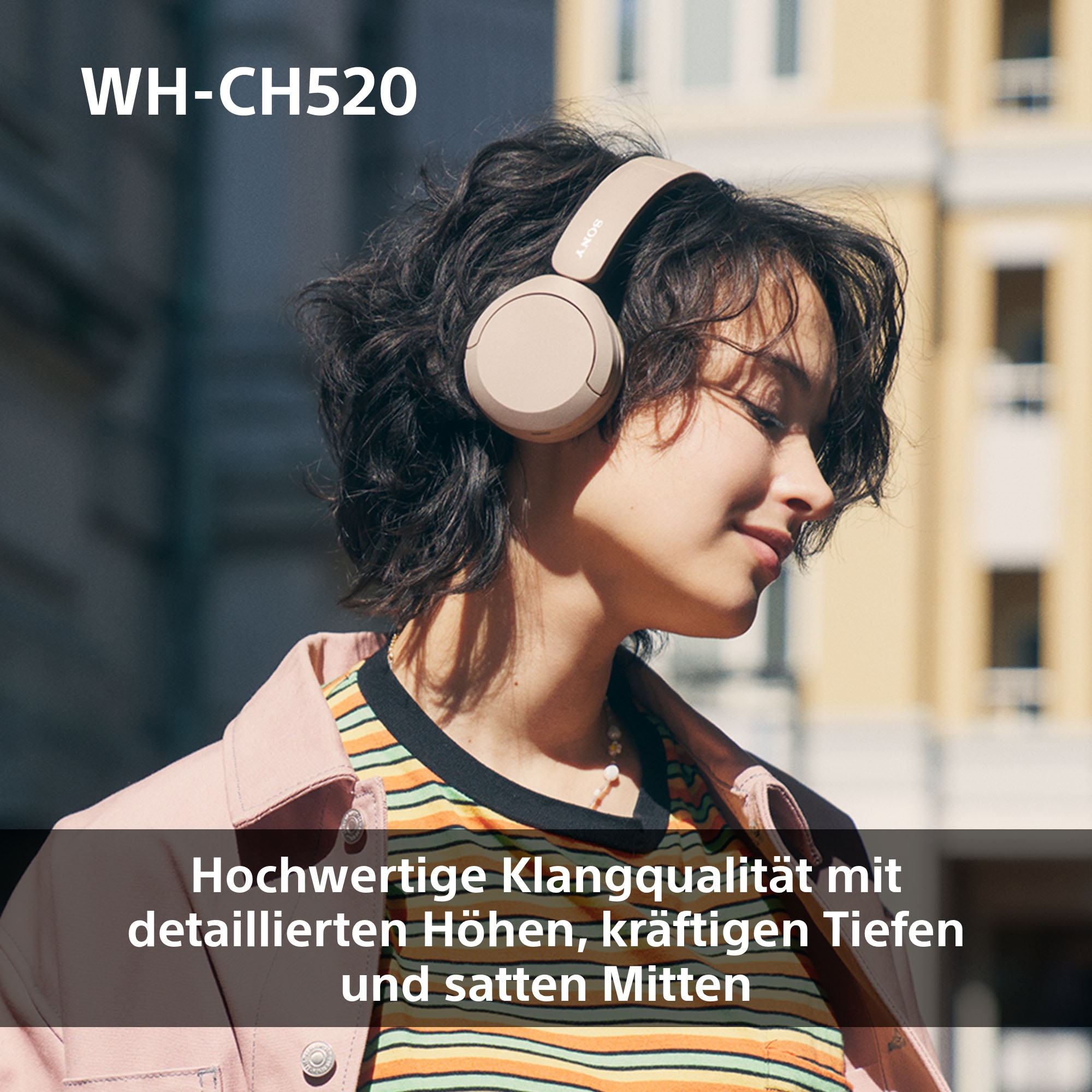 Sony Bluetooth-Kopfhörer »WHCH520« Bluetooth Freisprechfunktion | Rauschunterdrückung | Sprachsteuerung | kompatibel mit Siri 200 Std. Max. Akkulaufzeit (Standby)