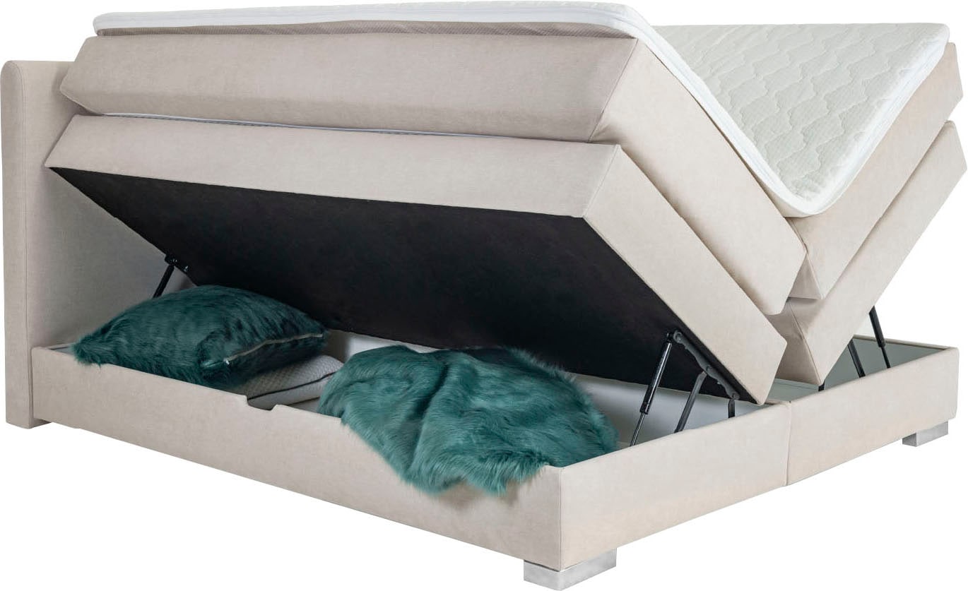 Home affaire Lit boxspring »Juliste inkl. Bettkasten und PUR-Schaum-Topper« erhältlich in den Breite 160, 180 & 200cm
