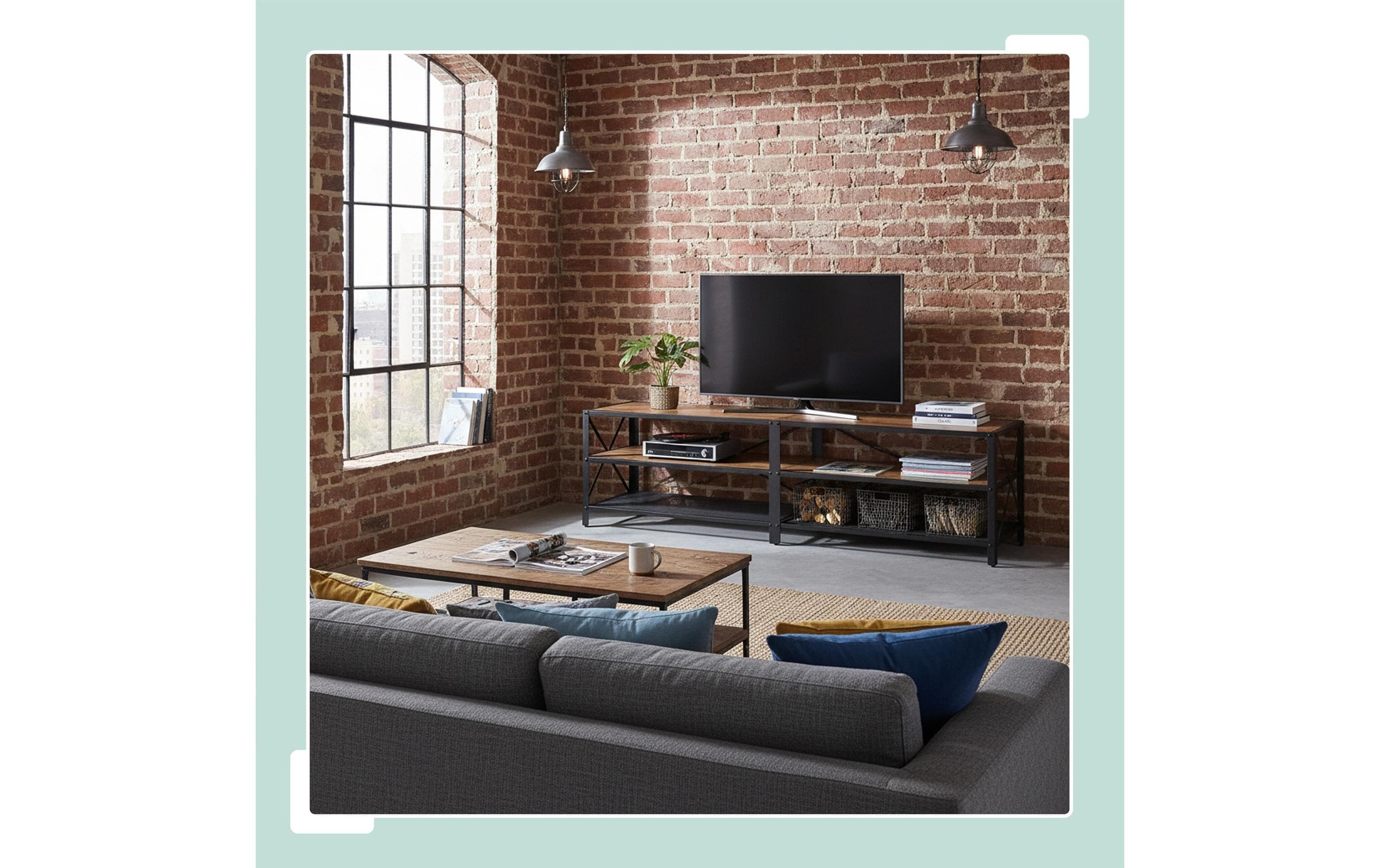 relaxdays Table basse »für 75 Zoll TV 52 x 180 cm«