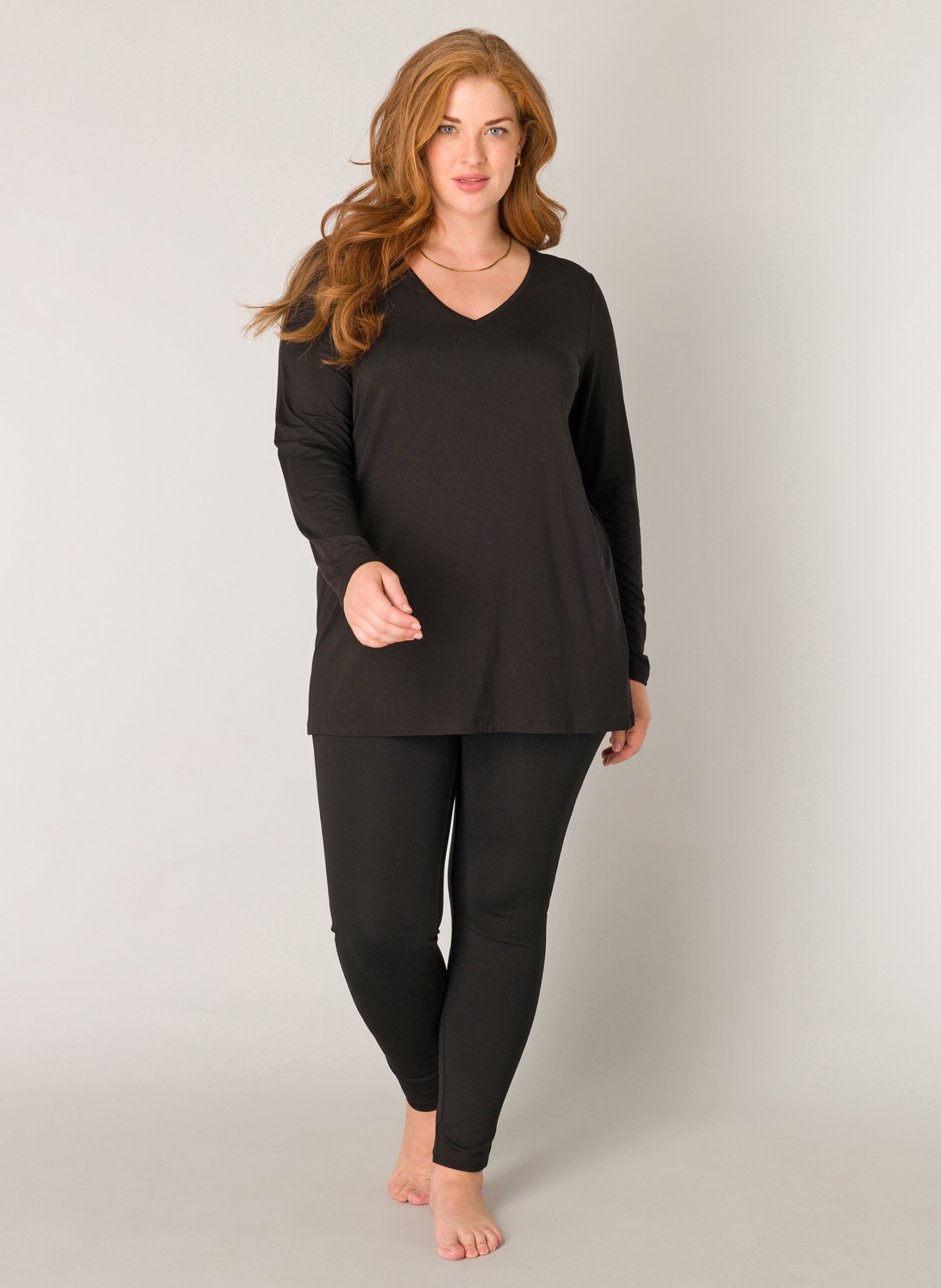 Base Level Curvy T-shirt à manches longues »Alize« Weiche, leicht glänzende Qualität