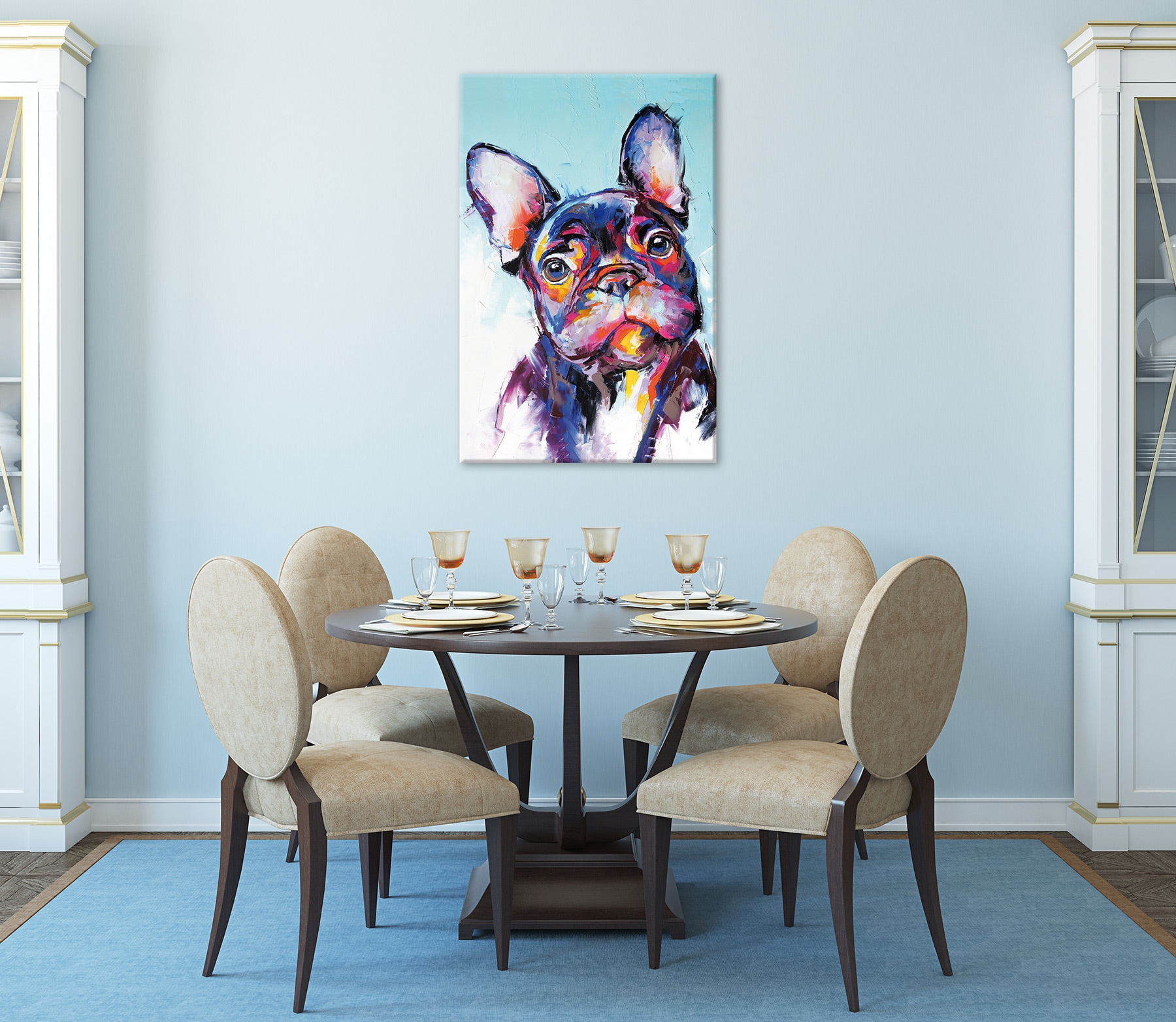 Bönninghoff Leinwandbild »Wandbild BULLDOGGE 60x90 cm – Leinwandbild Keilrahmen Deko modern« 1 Stk. tlg. auf Keilrahmen gespannt