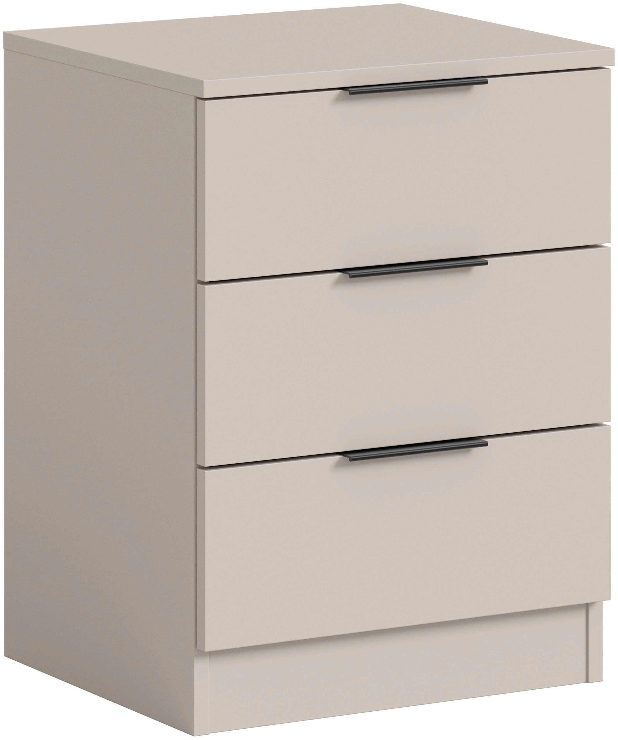 Home affaire Table de nuit »Skarde Nachttisch Beistelltisch Kommode, Breite: 45 cm« 1 cuis tlg. Skarde, Nachtkommode, 3 Schubkästen, kashmir