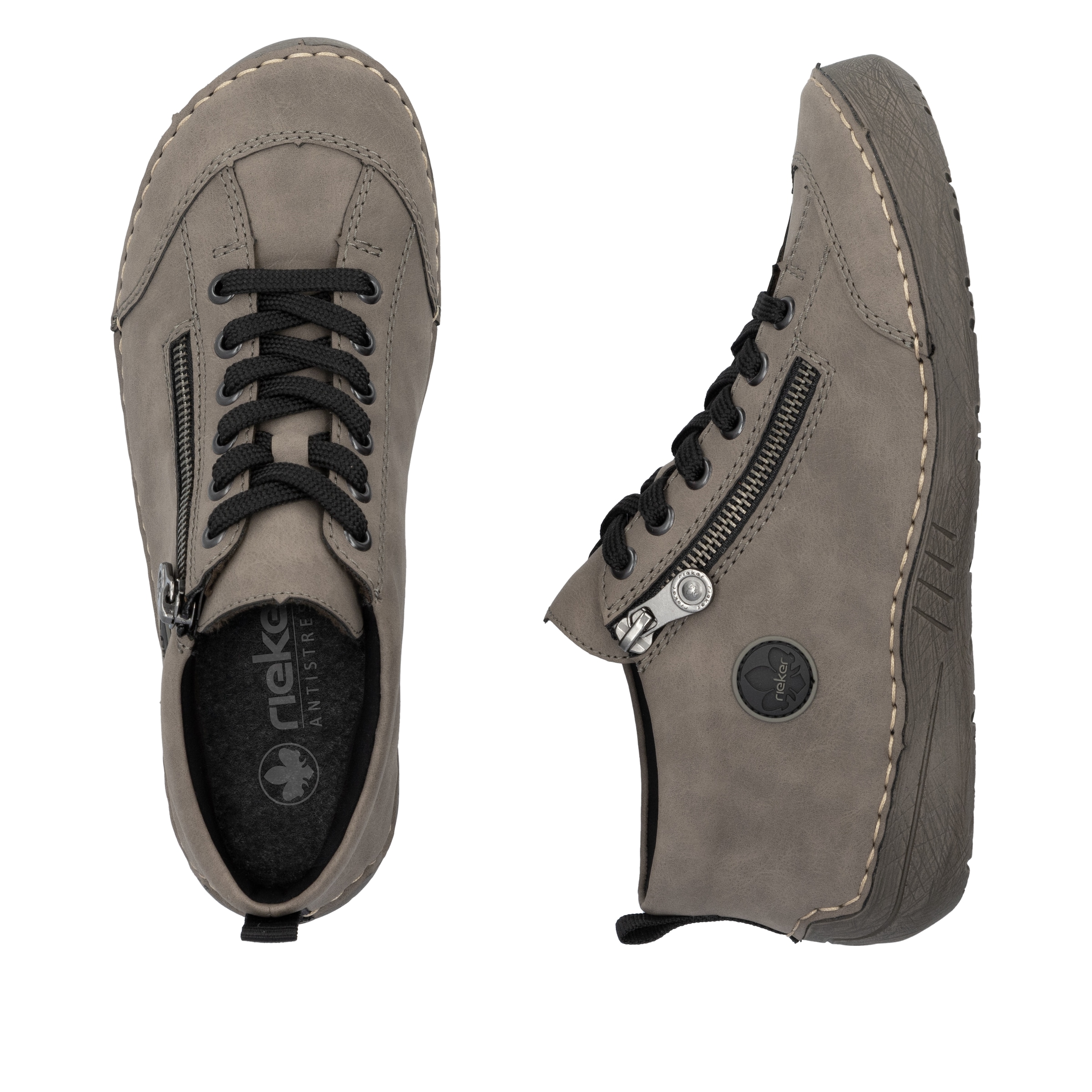 Rieker Bottines à lacets  Sneaker, Schnürschuh, Outdoorschuh mit Reissverschluss
