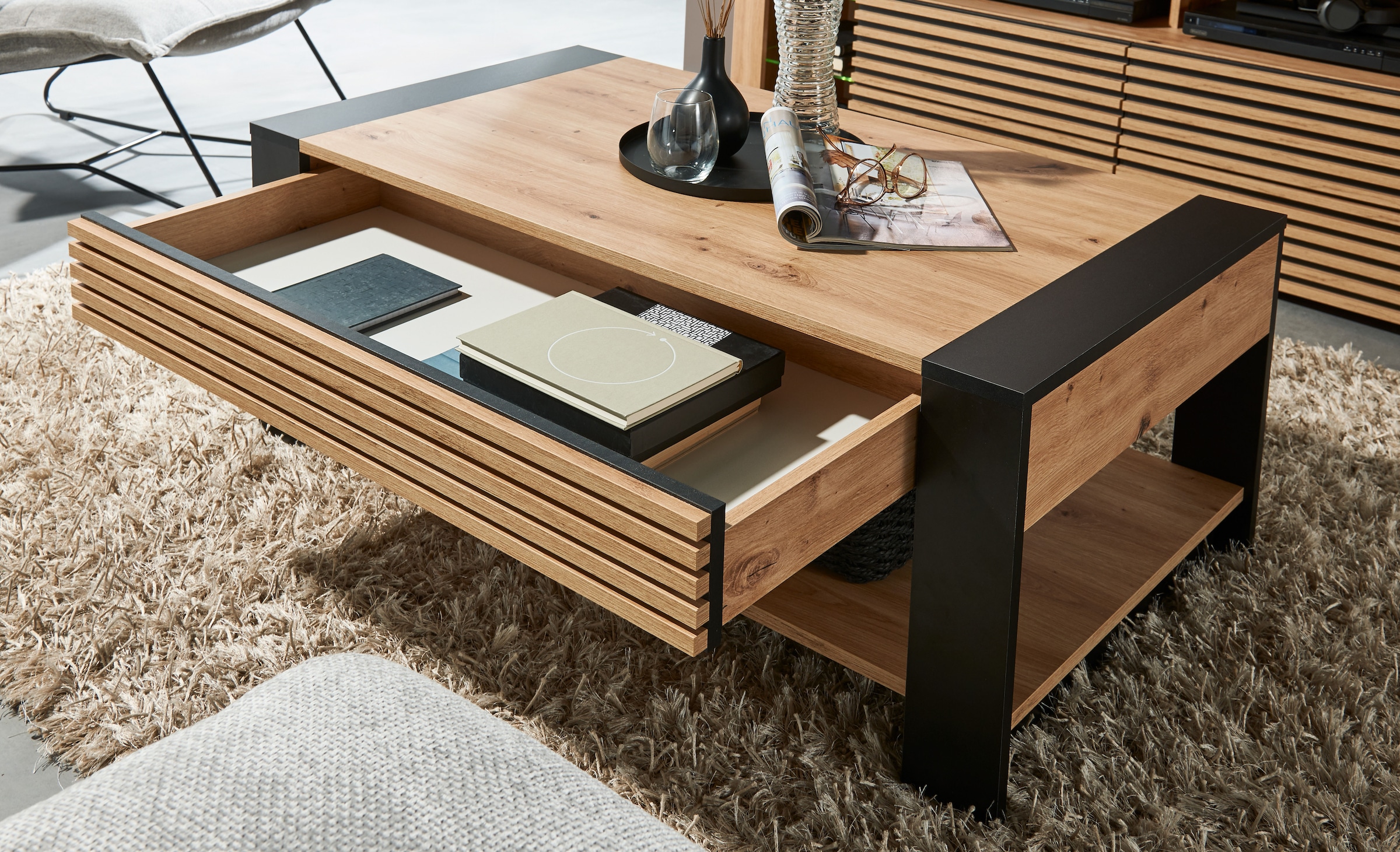 Stolkom Couchtisch »Felipe, TOPSELLER!« Wohnzimmertisch, OTTOs Choice,  mit Schubkasten, Wohnzimmertisch in Eiche Artisan Dekor