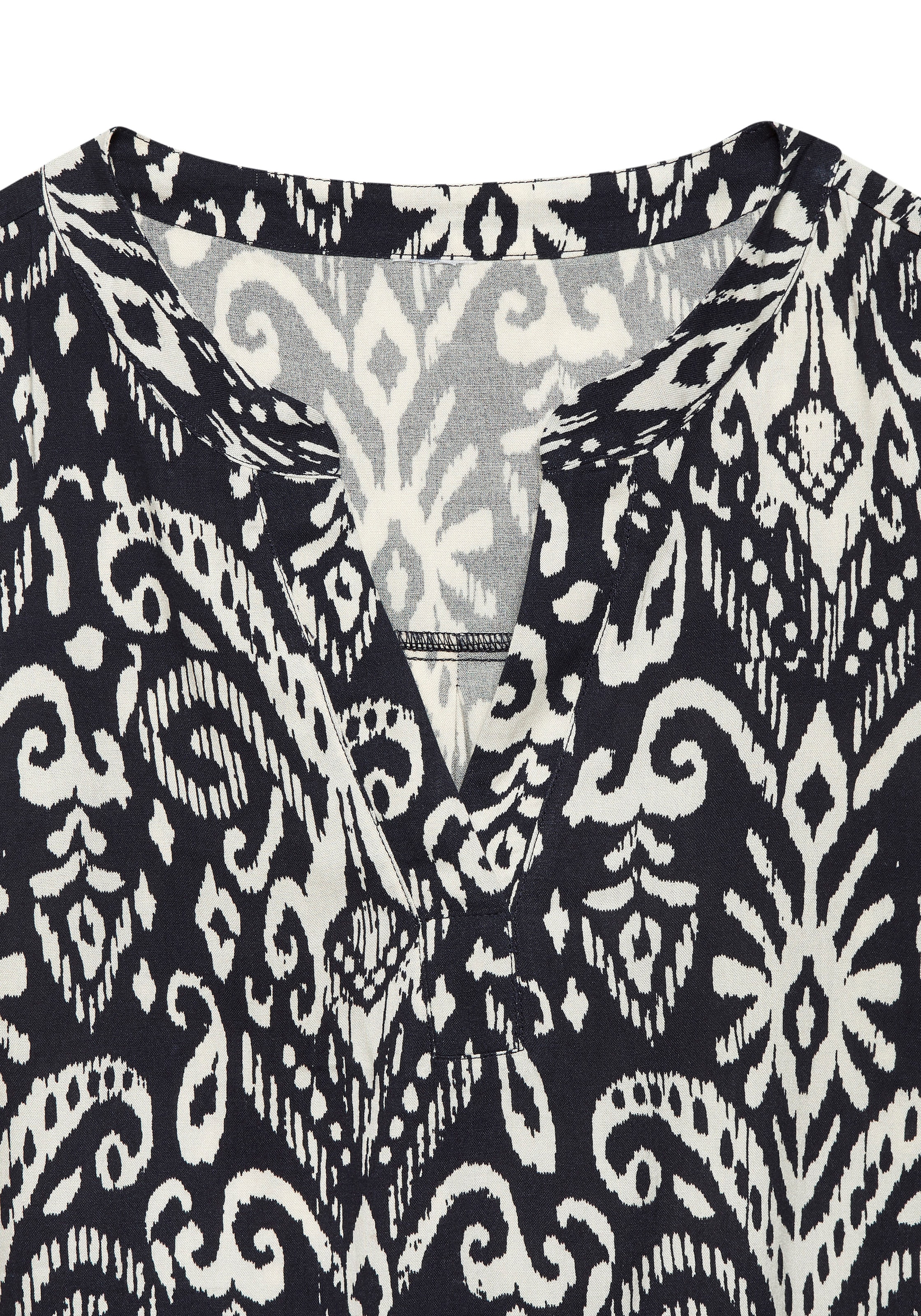 Vivance Blusentop mit V-Ausschnitt und Ethnomuster, Boho-Style, Blusenshirt, Damenbluse