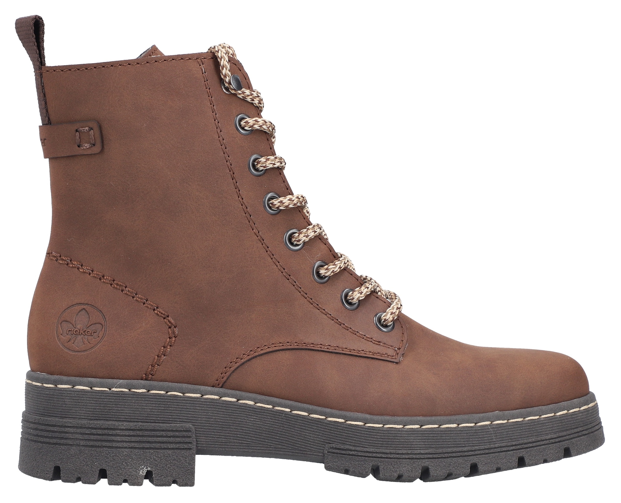 Rieker Bottes à lacets  bottines à lacets, bottines à plateforme, semelle profilée, avec fermeture éclair intérieure