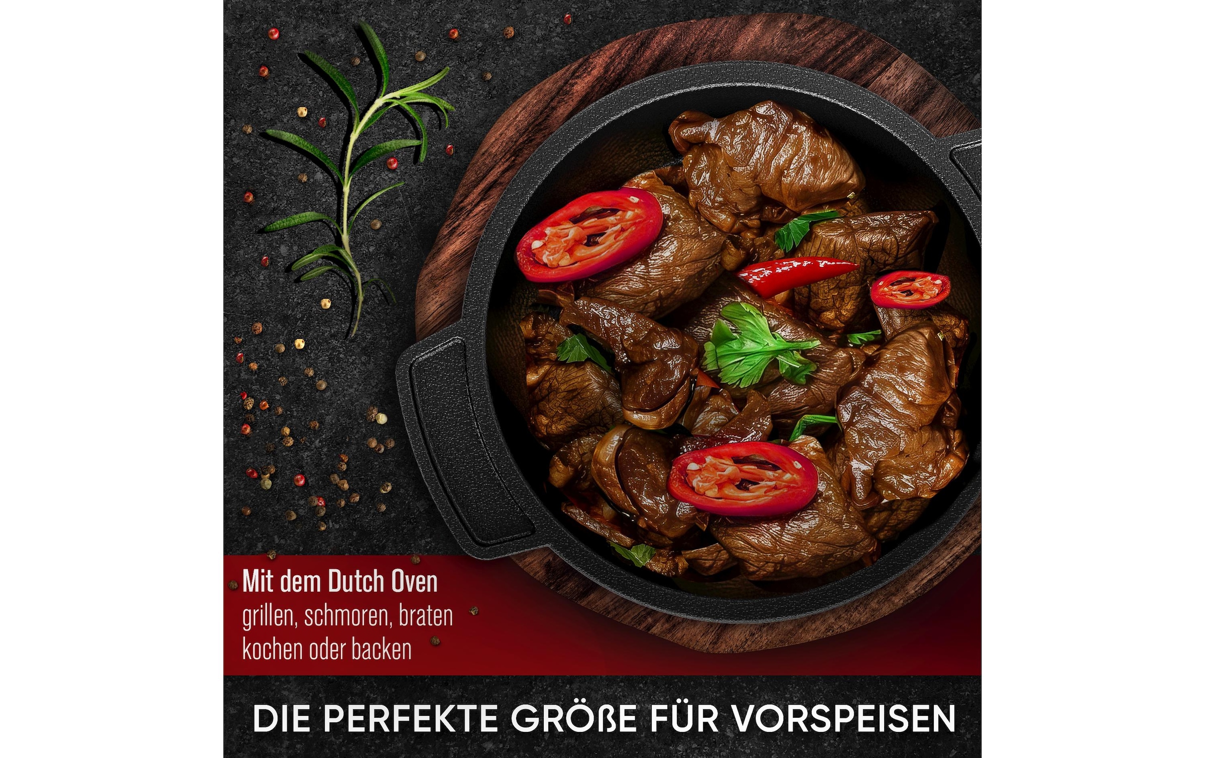  Grilltopf »Gusskoenig Mini Dutch Set 6 Töpfe, Rezeptbuch« Gusseisen