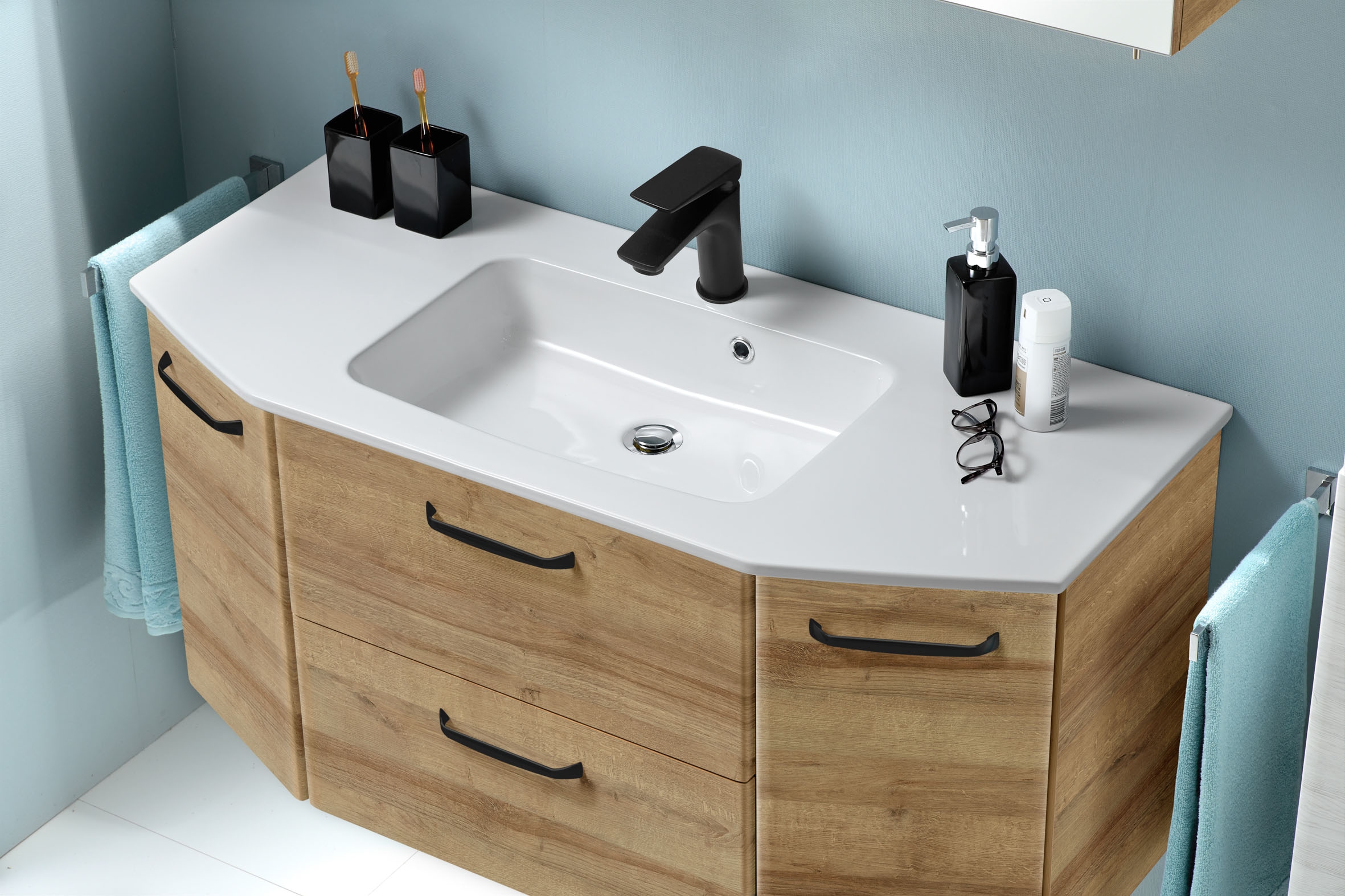 Saphir Waschtisch »Quicket 318, mit Mineralmarmorbecken, 112cm breit« 2 Stk. tlg.