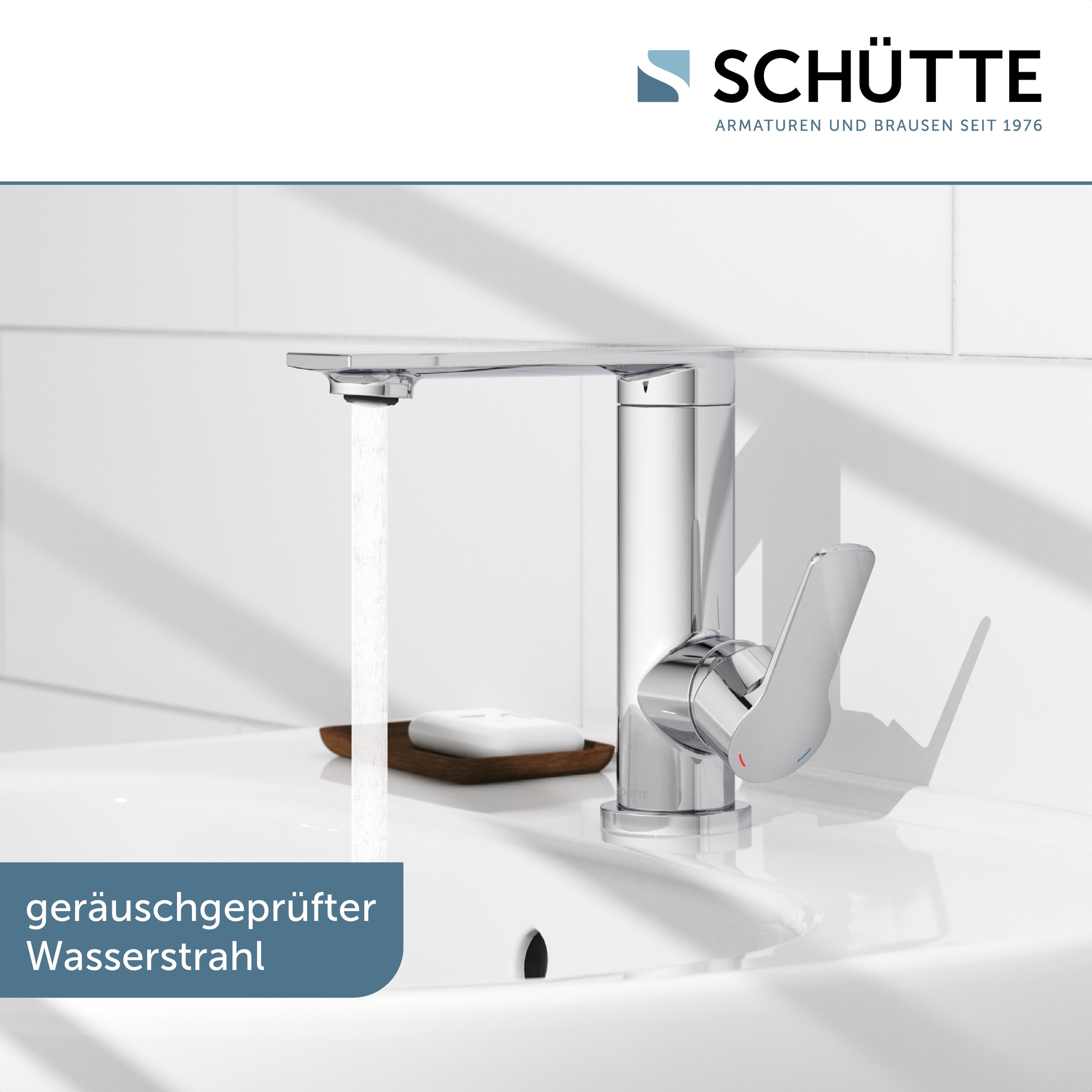 Schütte Waschtischarmatur »ARIZONA« Wasserhahn Ablaufgarnitur Exzenter Energiesparende Cold-Start-Funktion