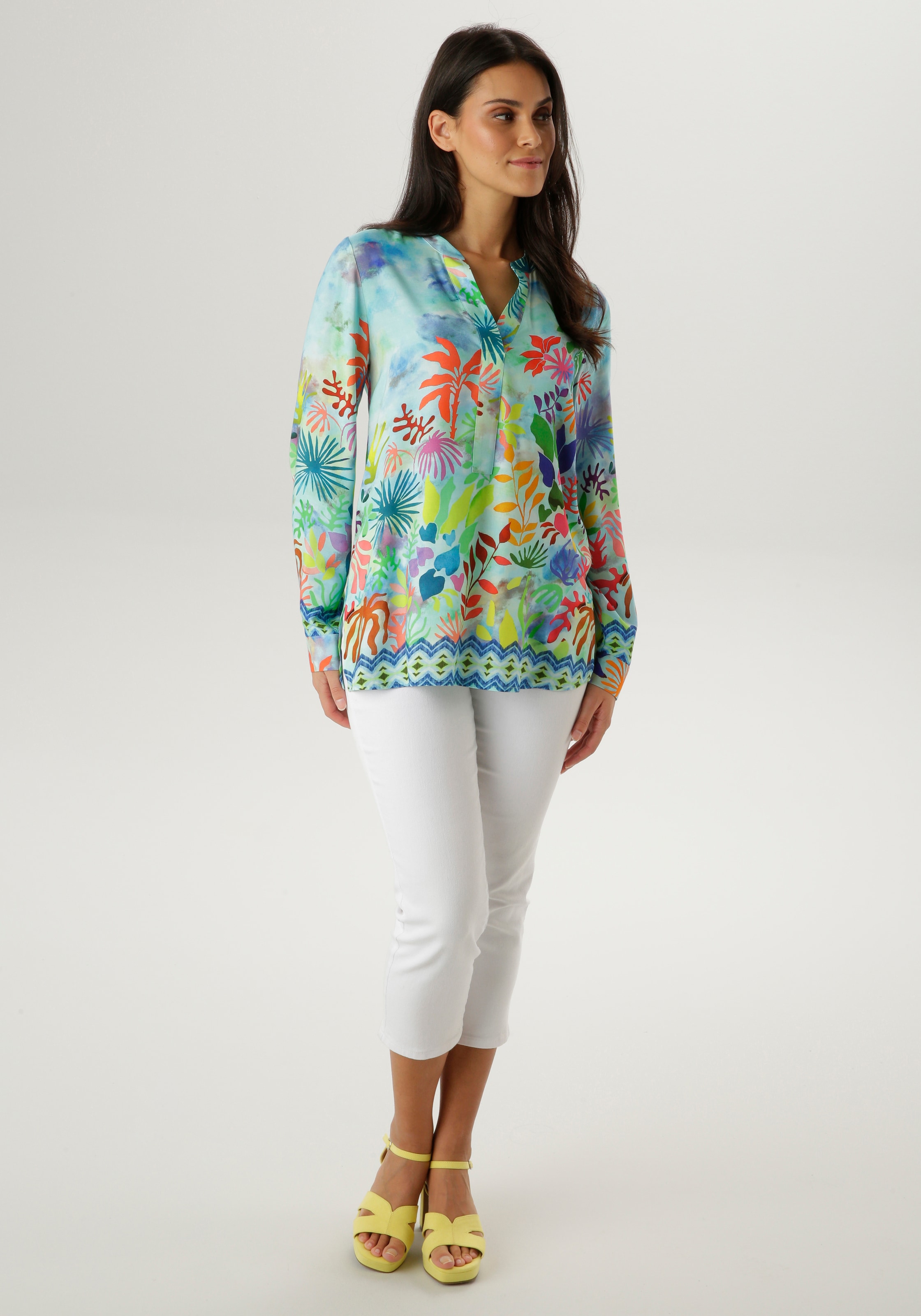 Aniston SELECTED Blouse à enfiler mit ausdrucksstarken Korallenmuster - NEUE KOLLEKTION