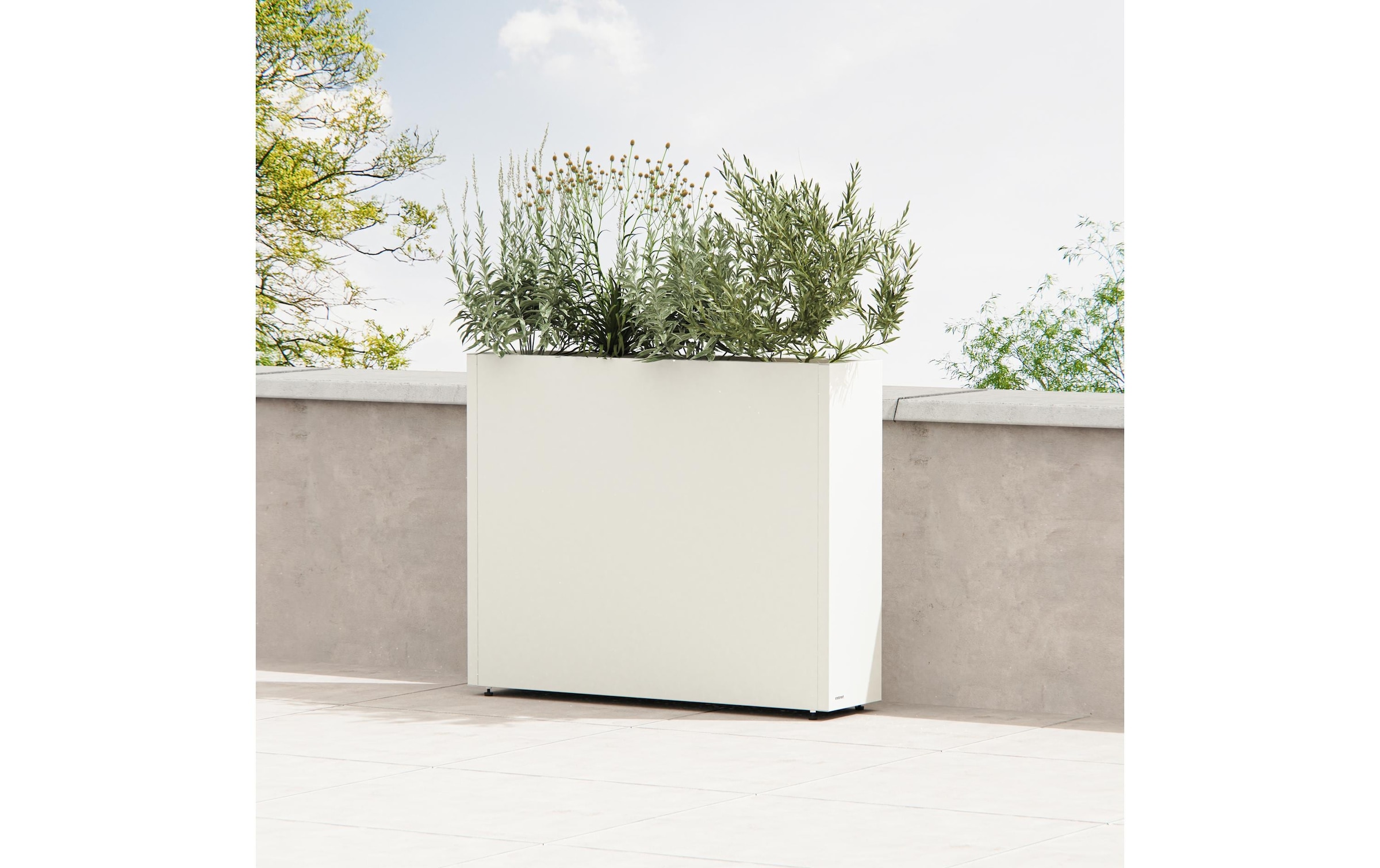 Herstera Garden Bac à plantes »Raumteiler 25 Moon White«