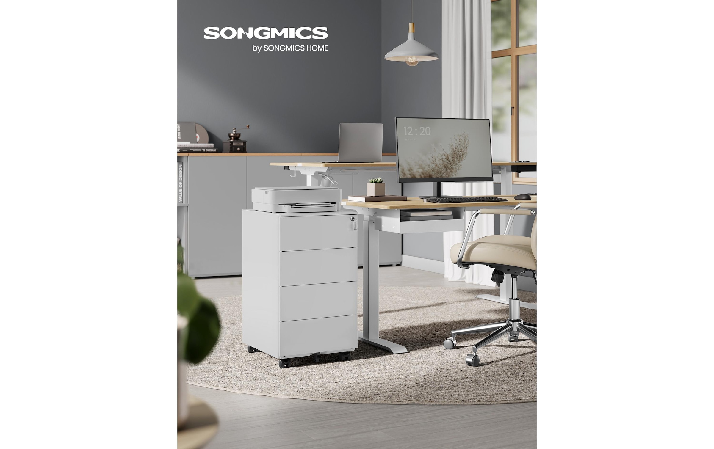 SONGMICS Rollcontainer »mit 4 Schubladen«